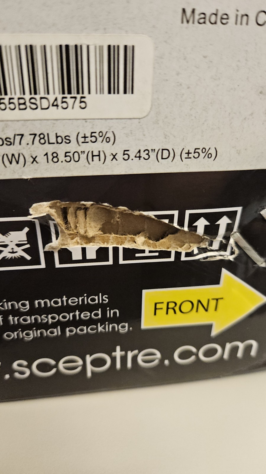 Sceptre 25 inch Monitor, FHD, 1080p, 165Hz, 1ms, AMD FreeSync, LED, Box Damage