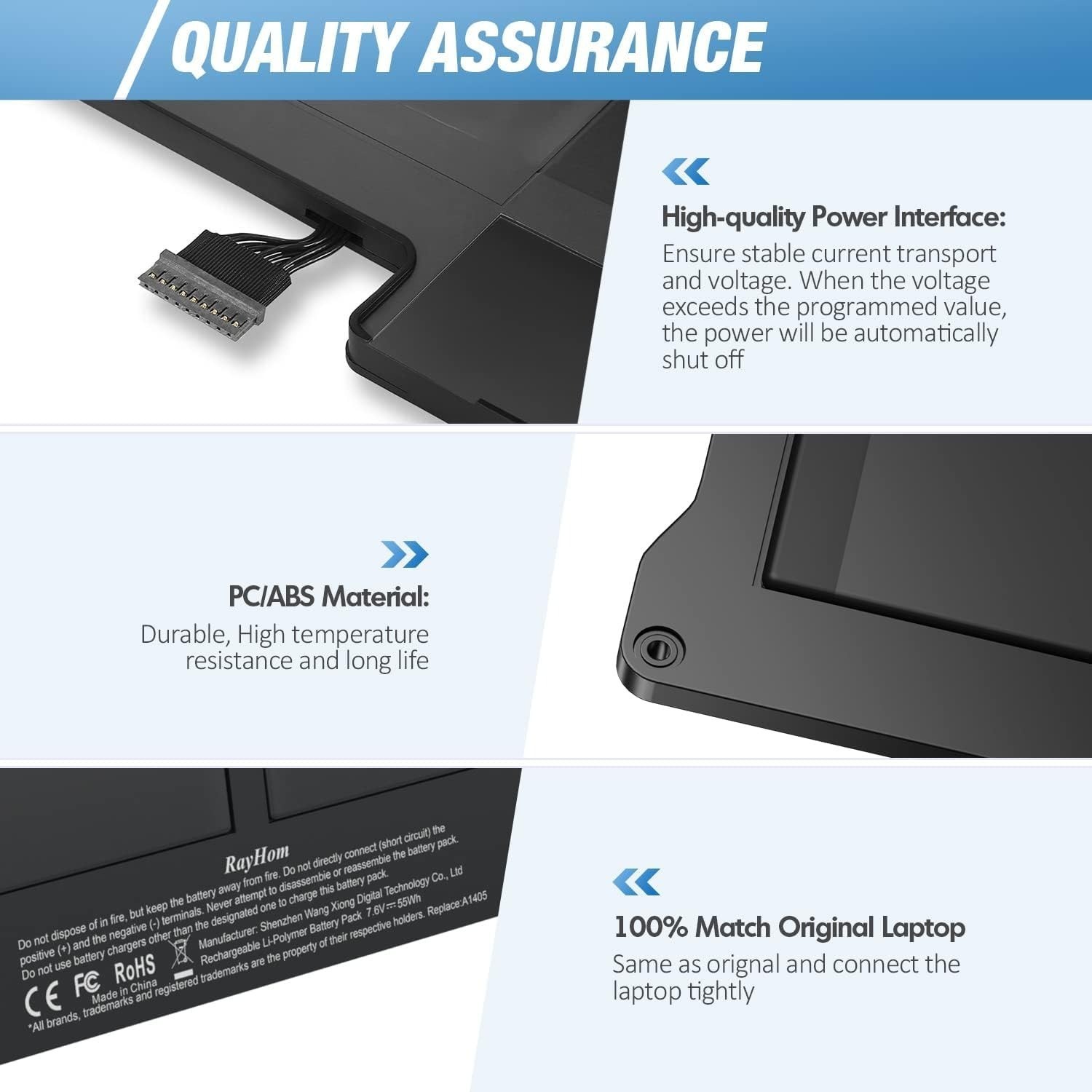 7200mAh Replacement Battery for MacBook Air 13″ A1466 (2012-2017) & A1369 (2010-