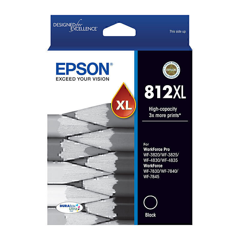 Genuine Epson 812XL High Yield Ink Cartridges – Black / Color – New Stock!