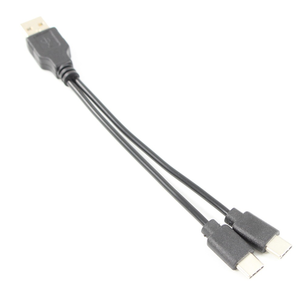 6inch USB Type-A to Dual x USB-C Y Adapter Splitter Cable CHARGING ONLY