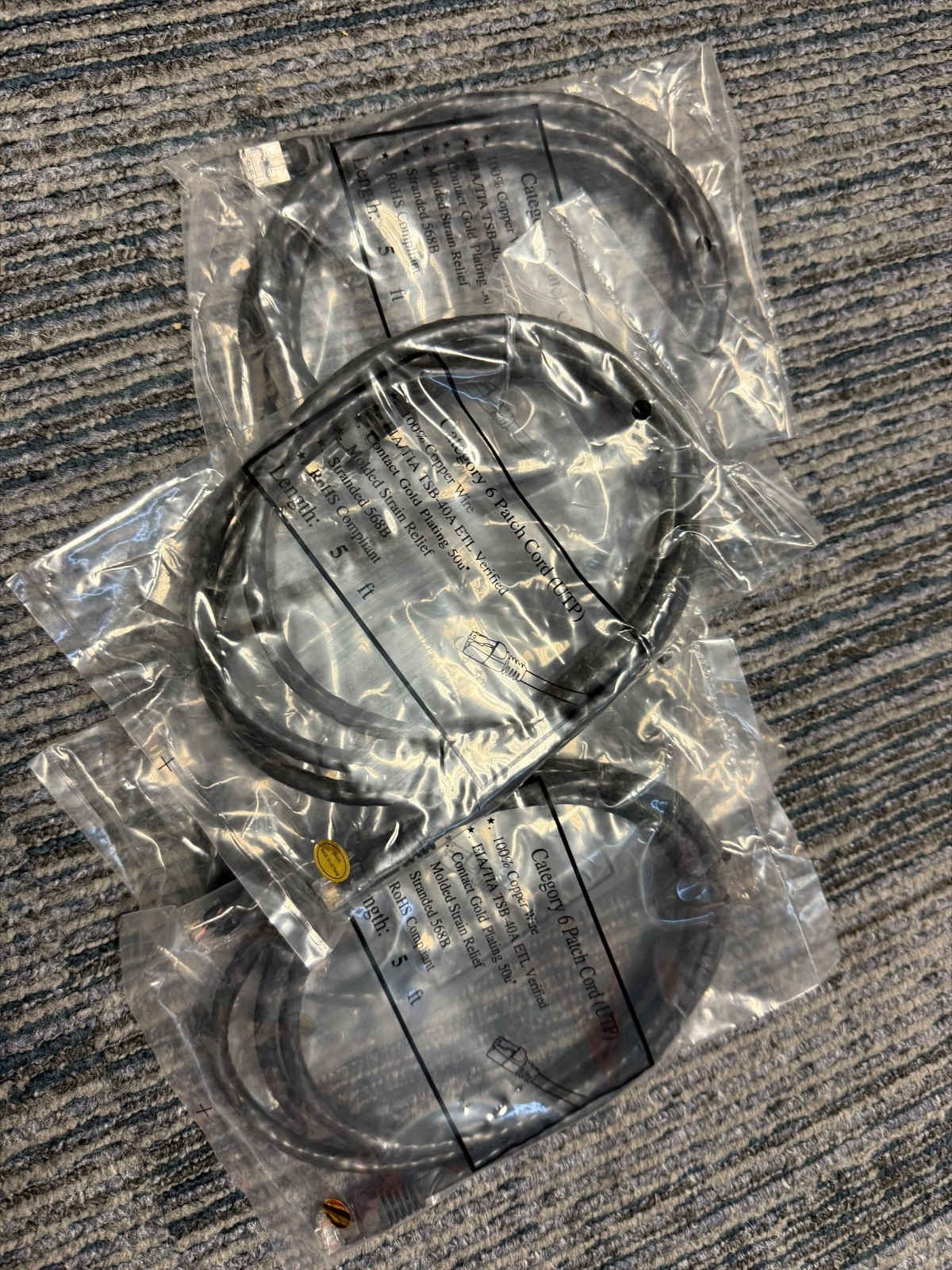 Category 6 (Cat6) Unshielded Twisted Pair (UTP) Ethernet patch SEAL UNOPENED