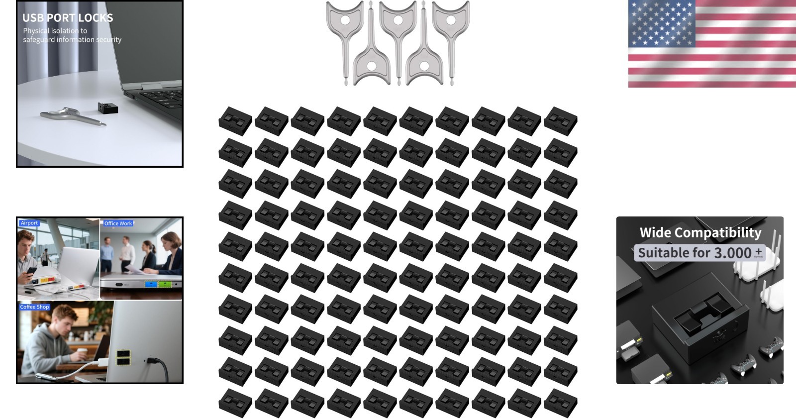 Dust & Moisture Resistant USB-A Blockers (100PCS) – Protects Against Hacking