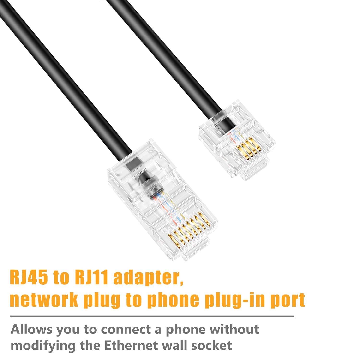 Phone Jack To Ethernet Adapter Rj11 To Rj45 Adapter Rj45 Female To Rj11 Male For