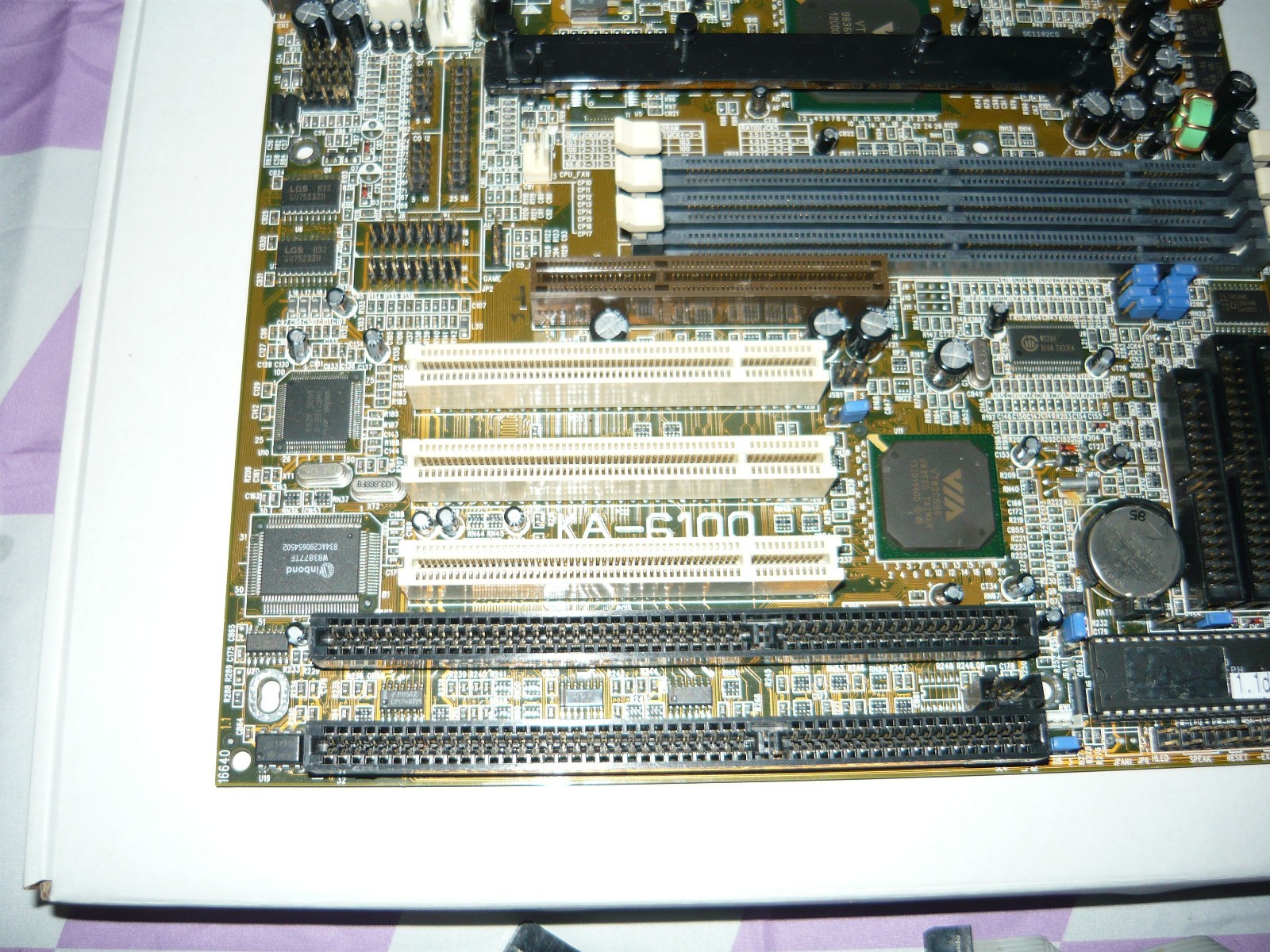 Vintage FIC KA-6100 Slot 1 AT Pentium II Motherboard Used Tested