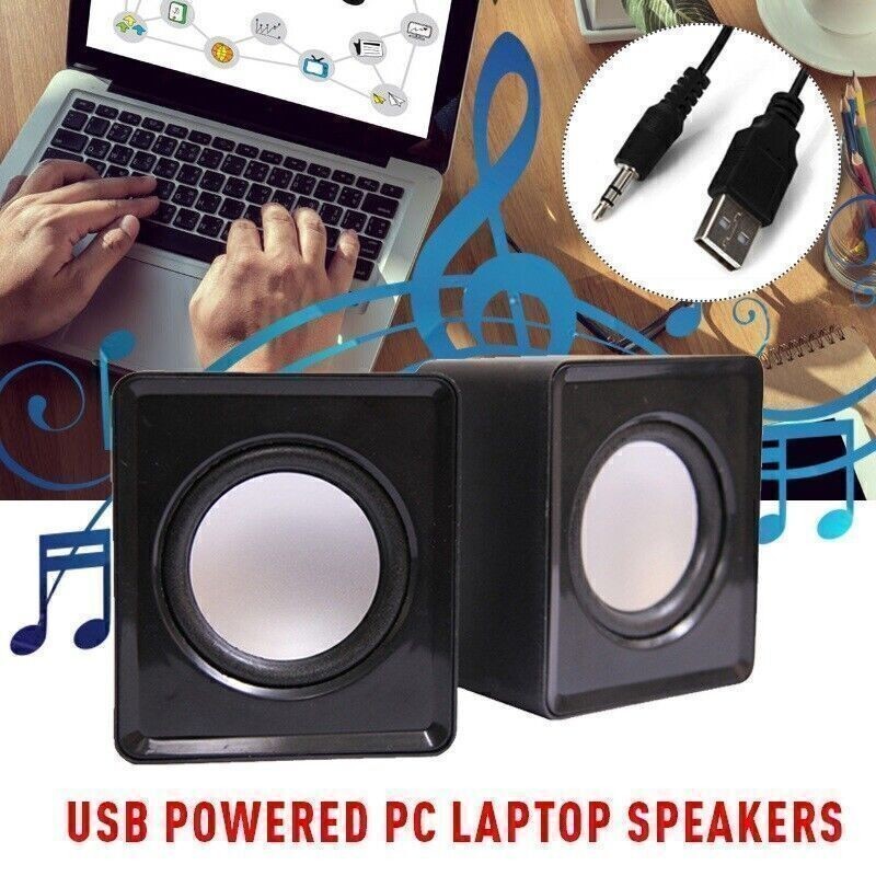Mini USB Power Wired Computer Speakers Stereo 3.5mm Jack Fit Desktop PC LaptopJe