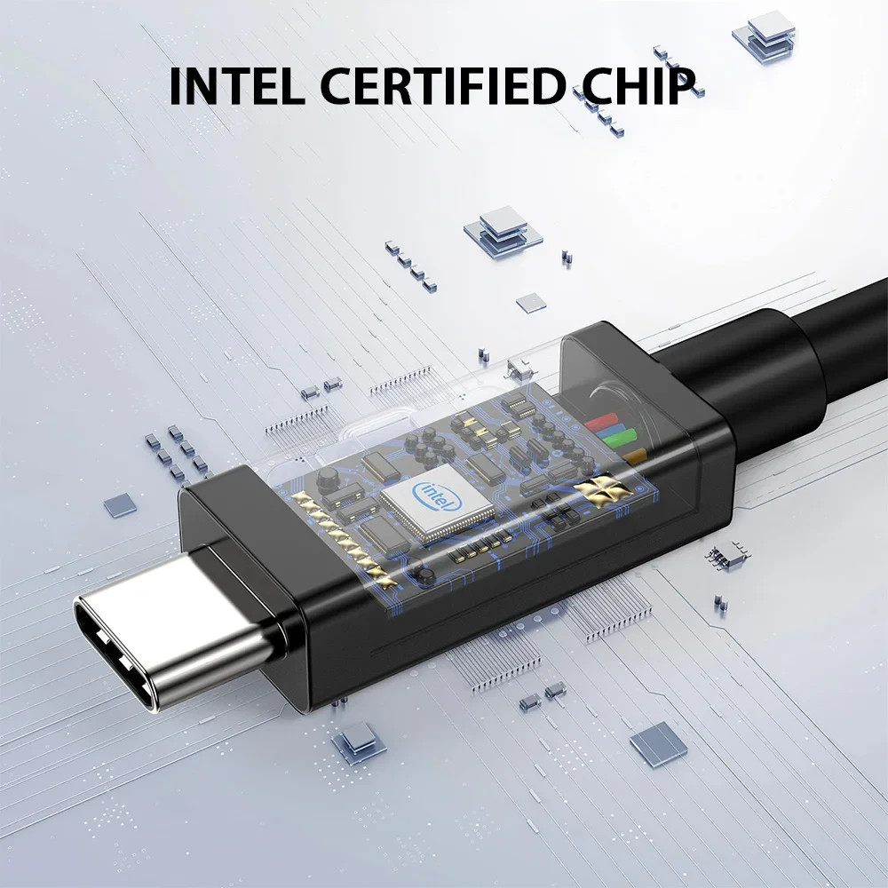 Thunderbolt 5 USB-C Cable 80Gbps 240W PD Fast Charge 16K UHD for MacBook/SSD