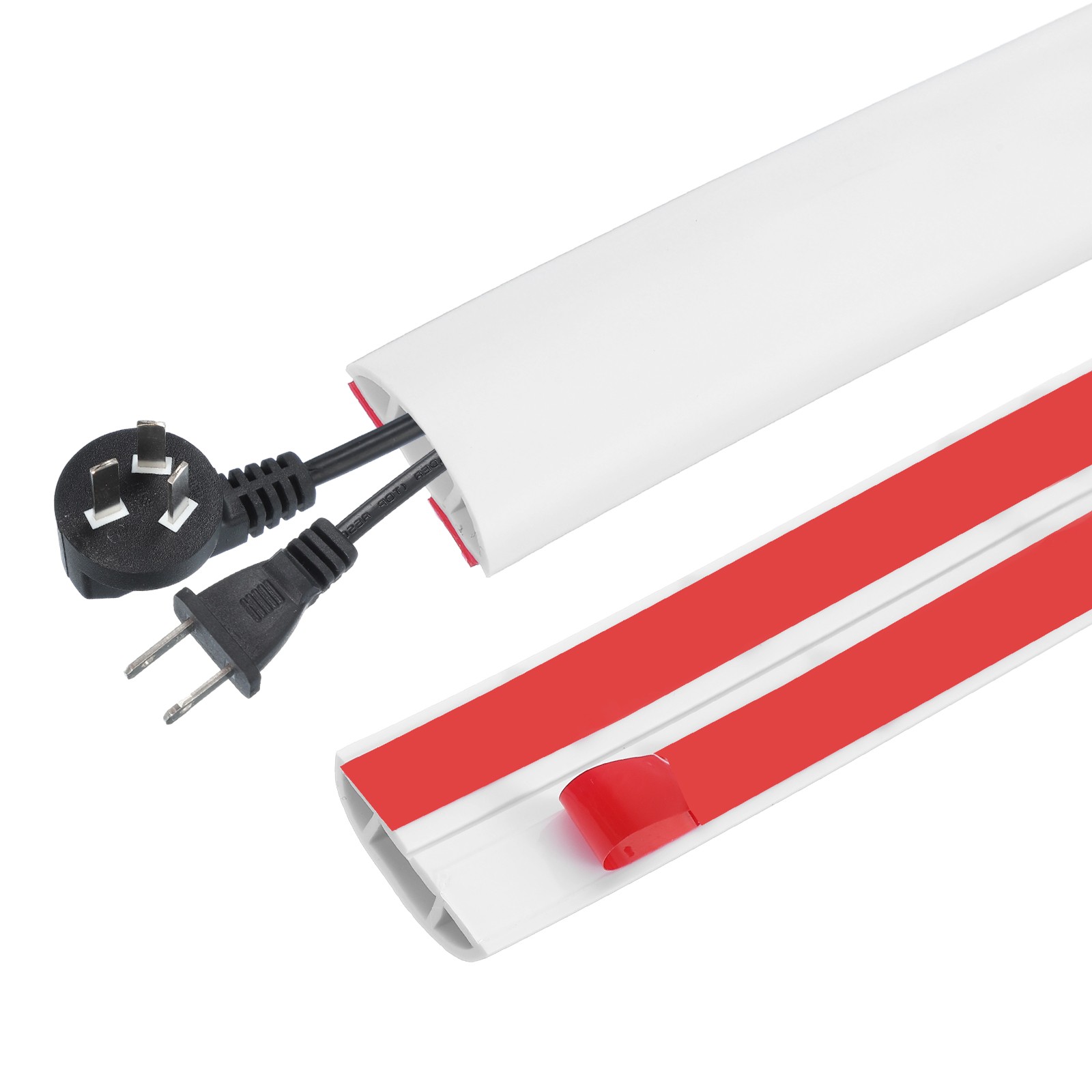 3.3FT Floor Cord Cover, 0.43″ W x 0.28″ H Cord Hider, White