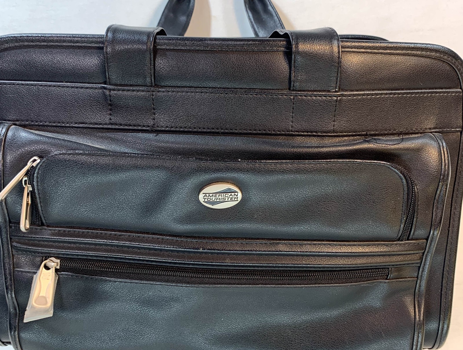 Laptop Bag American Tourister Carry On Black Faux Leather 11.5in X 16.5in