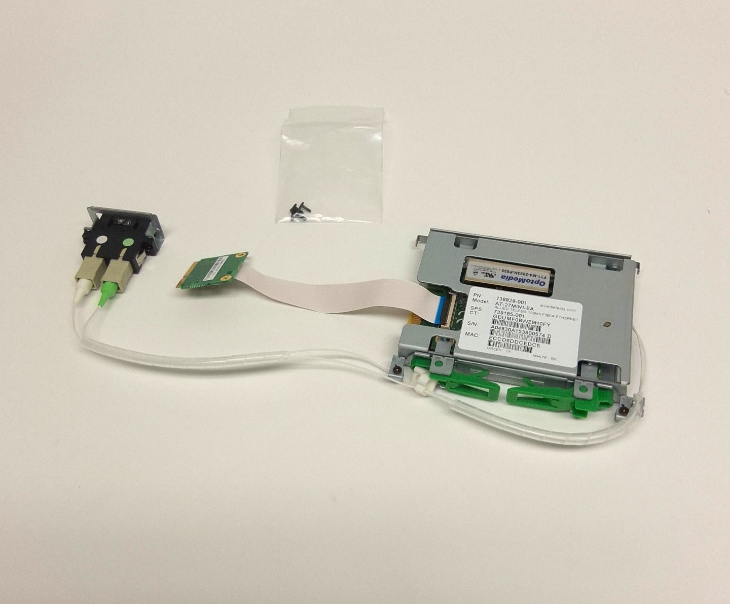 HP T620 PLUS 100MB Fiber Ethernet NIC OptoMedia AT-27MINI-EA 738829