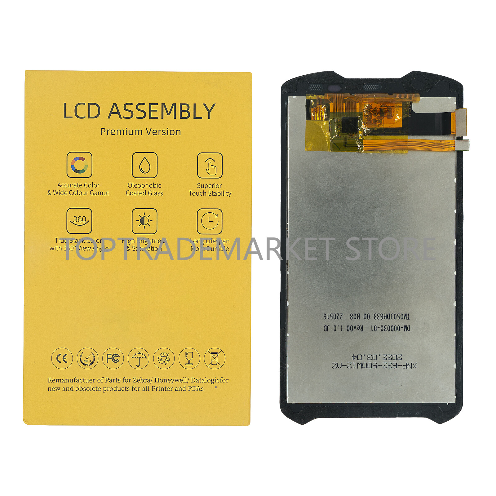 LCD Module with Touch Screen Digitizer For Zebra TC51 TC510K TC56 TM050JDHG33