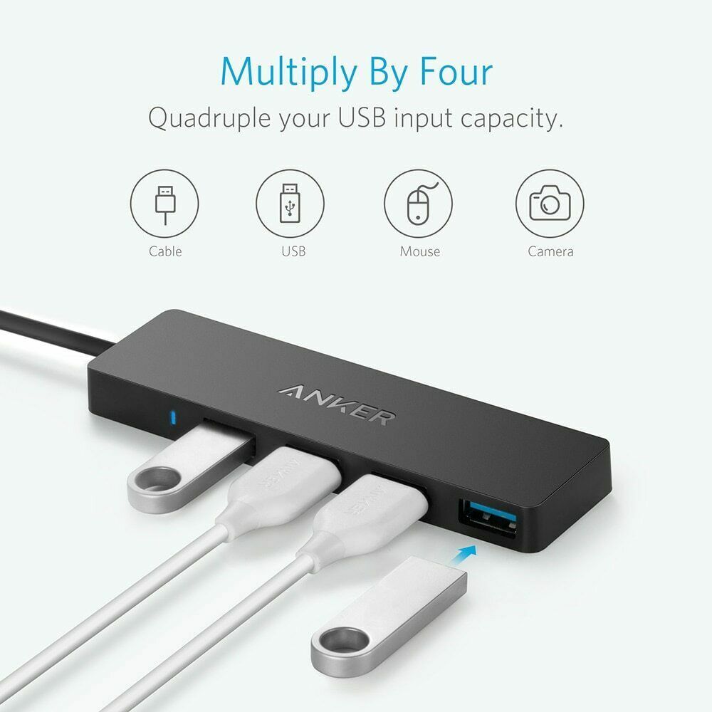 🔥 🔥Anker 4-Port USB 3.0 Ultra Slim Data Hub for Macbook Pro or any Laptop