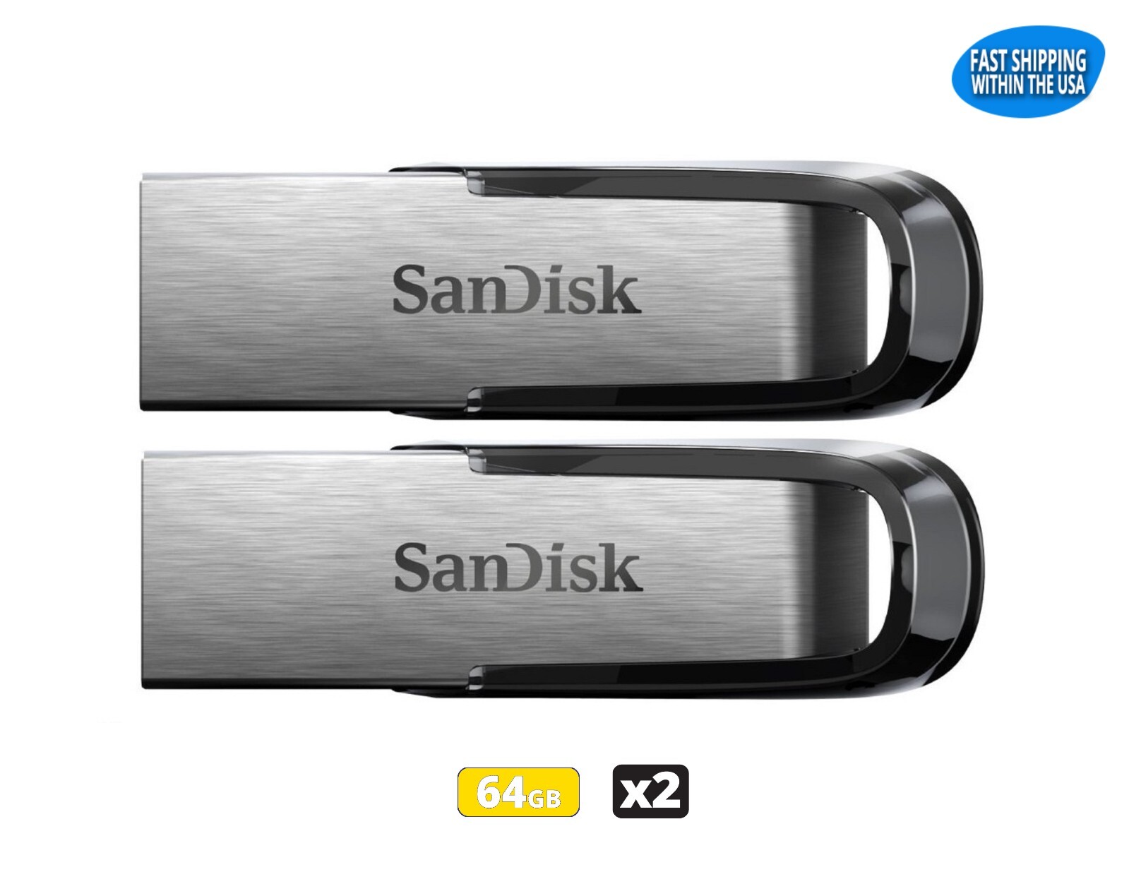 Sandisk Ultra Flair 64GB Flash Drive USB 3.0 Pen Drive Thumb Drive (2 Pack)