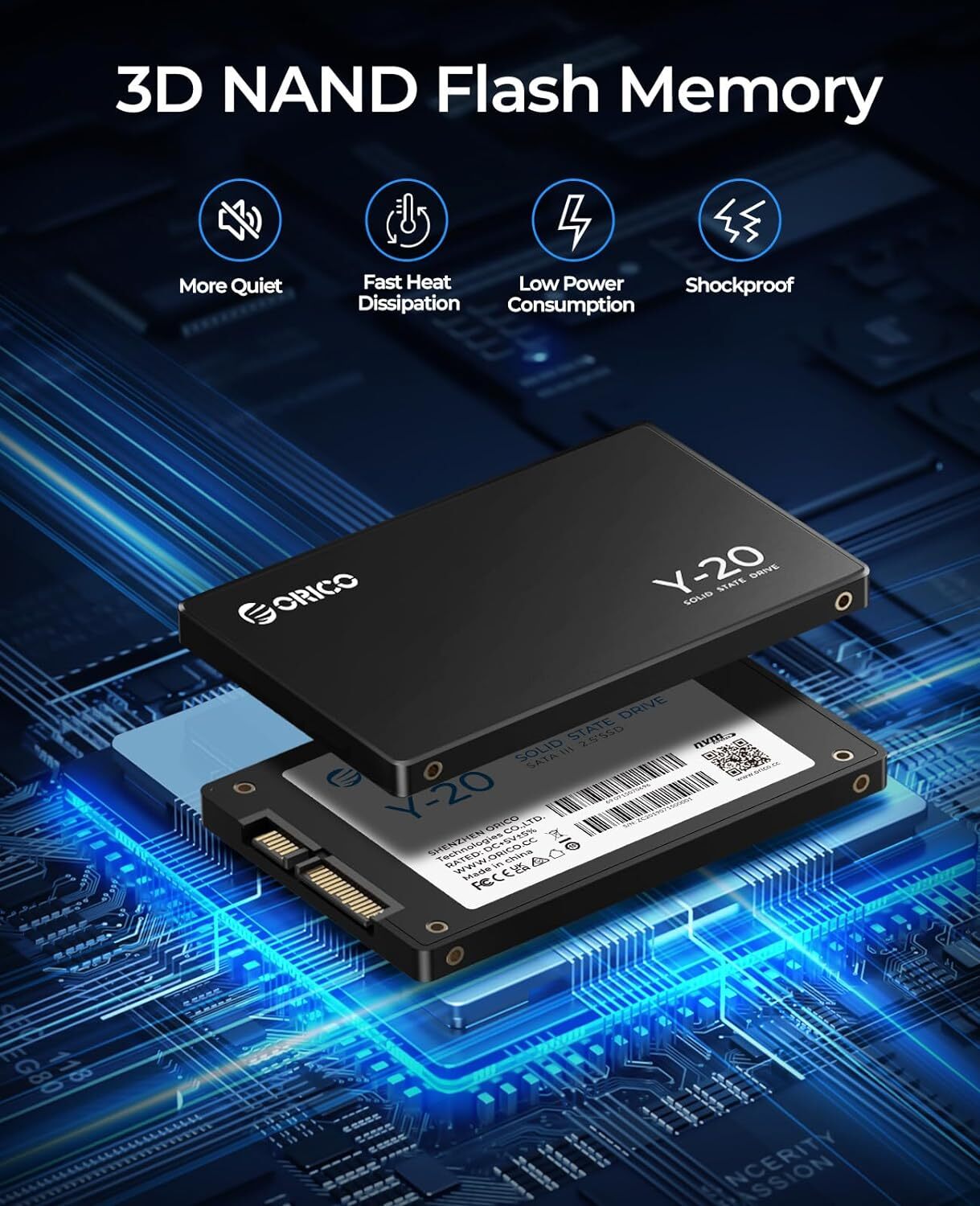 ORICO SSD 2.5″ SATA III Internal Solid State Drive 500MB/s Y20 S500 128/256 GB