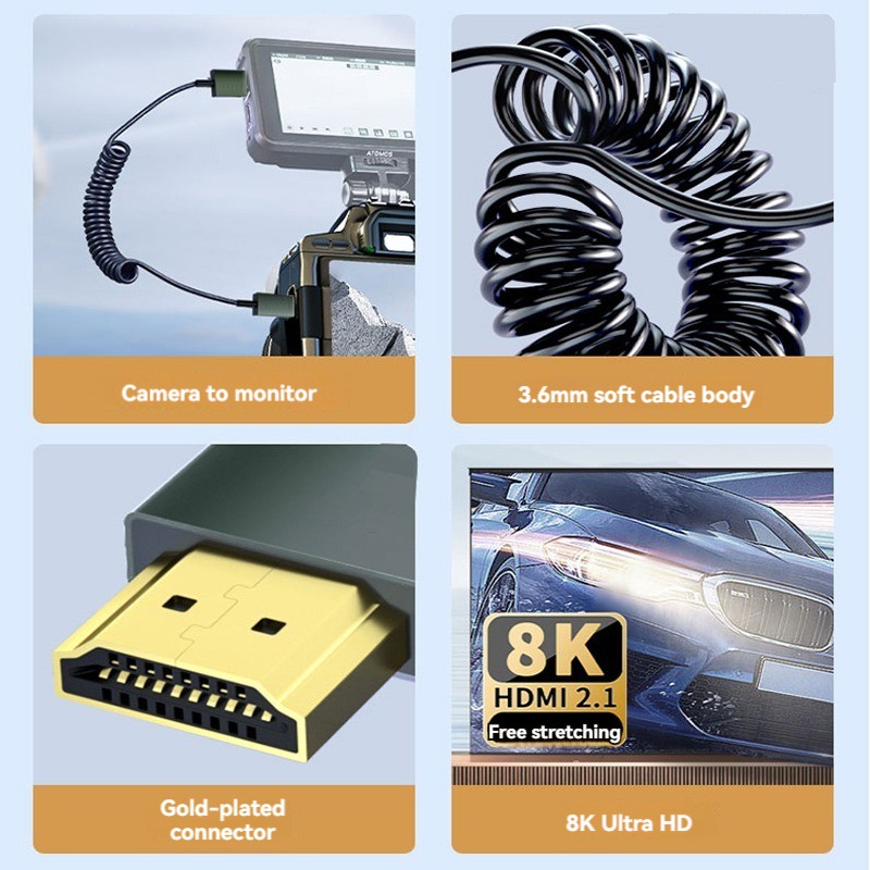 Up Down Right Left 90 Degree Angled HDMI2.1 Cable 8K@60Hz Ultra HDTV UHD Adapter