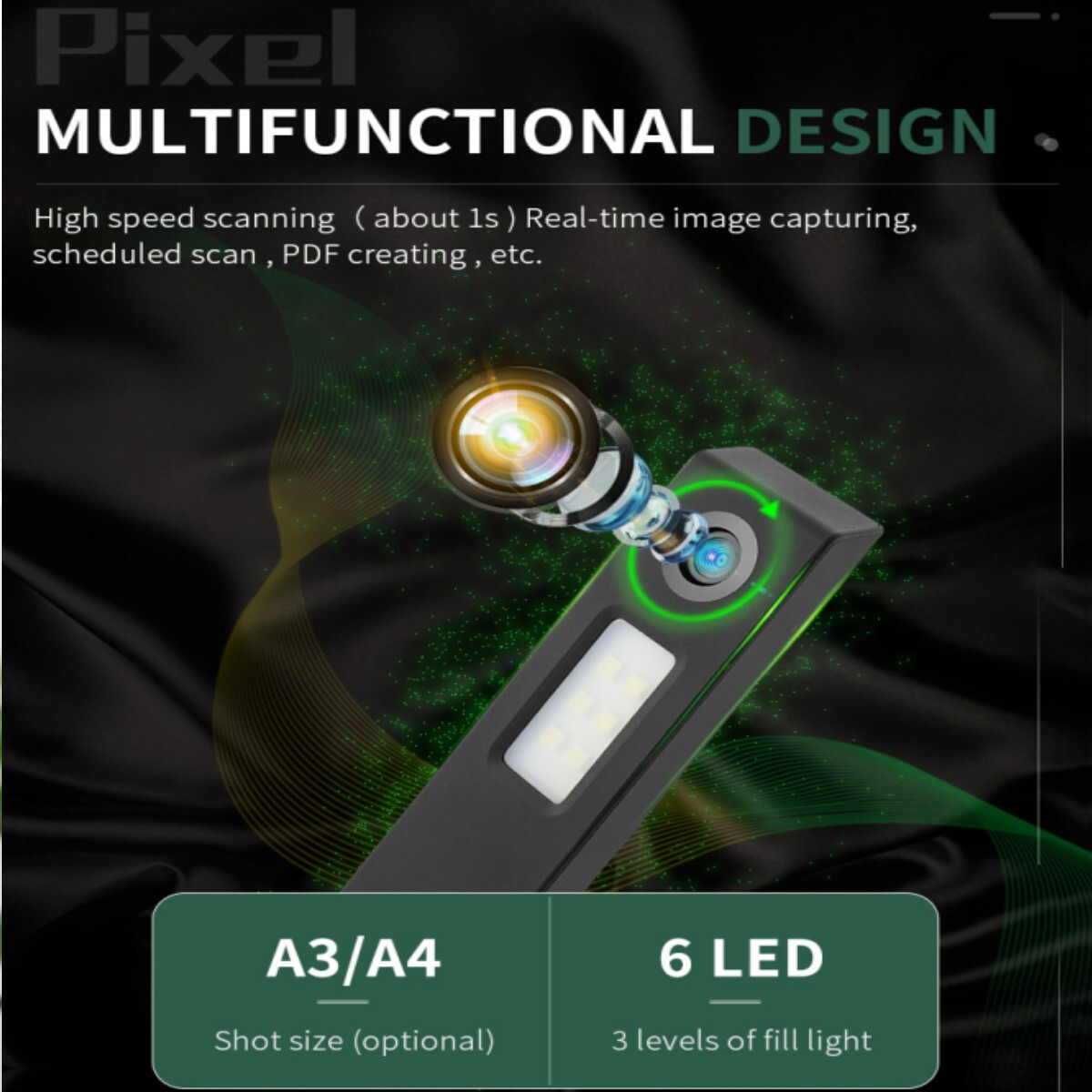 12MP Book & Document Scanner w/ OCR Auto-Flatten Deskew for Desktop/Laptop