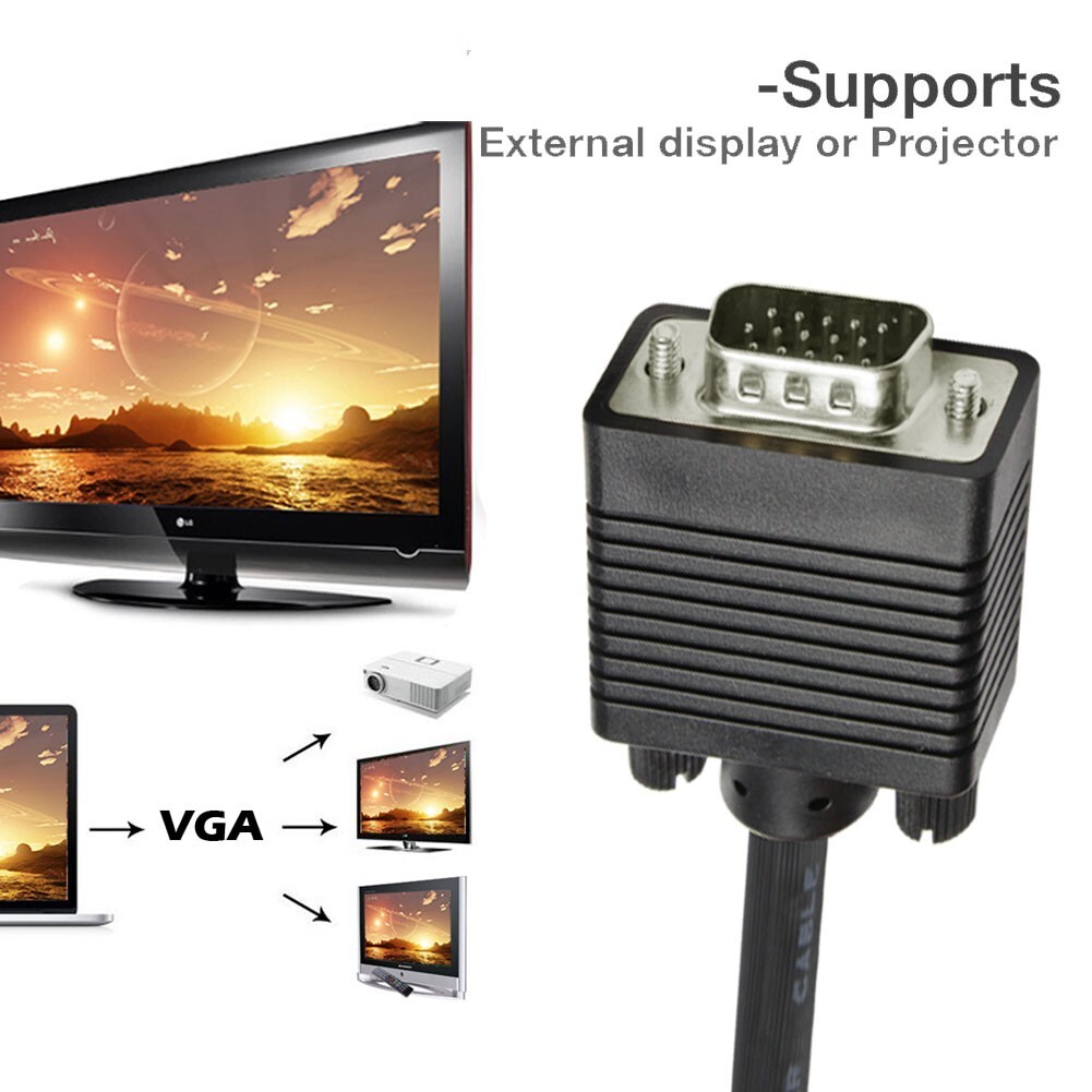 6ft VGA SVGA D-Sub Male to Male Monitor Cable for PC TV Projector LCD M/M 15pin