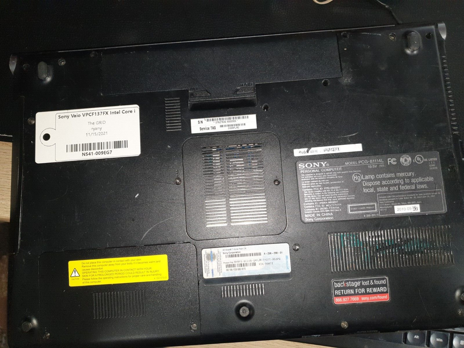Sony VAIO INTEL CORE I7-740QM 1.73 GHz 16.4IN 500GB 8GB Ram Win 10 G.Foce GT425M