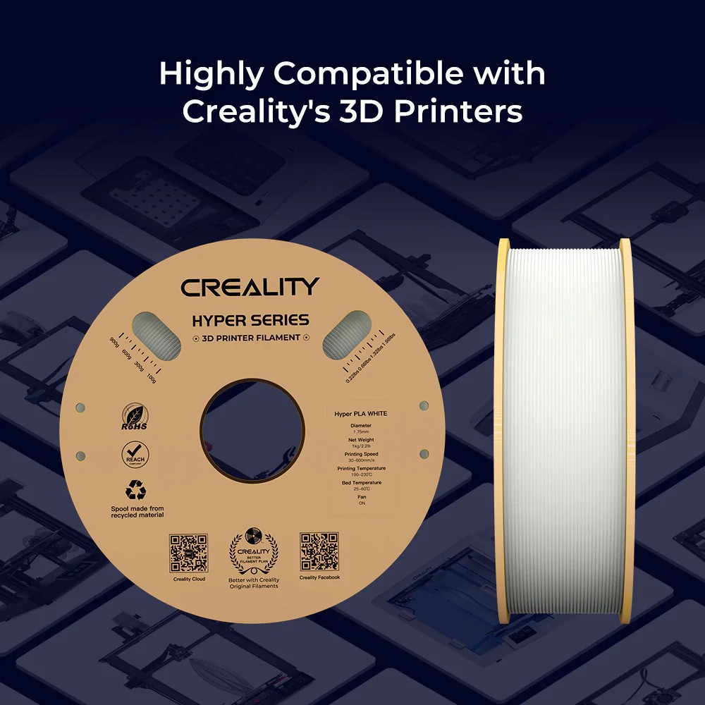 Creality PLA Filament Pro, Hyper PLA High Speed 3D Printer Filament 1.75mm 1KG