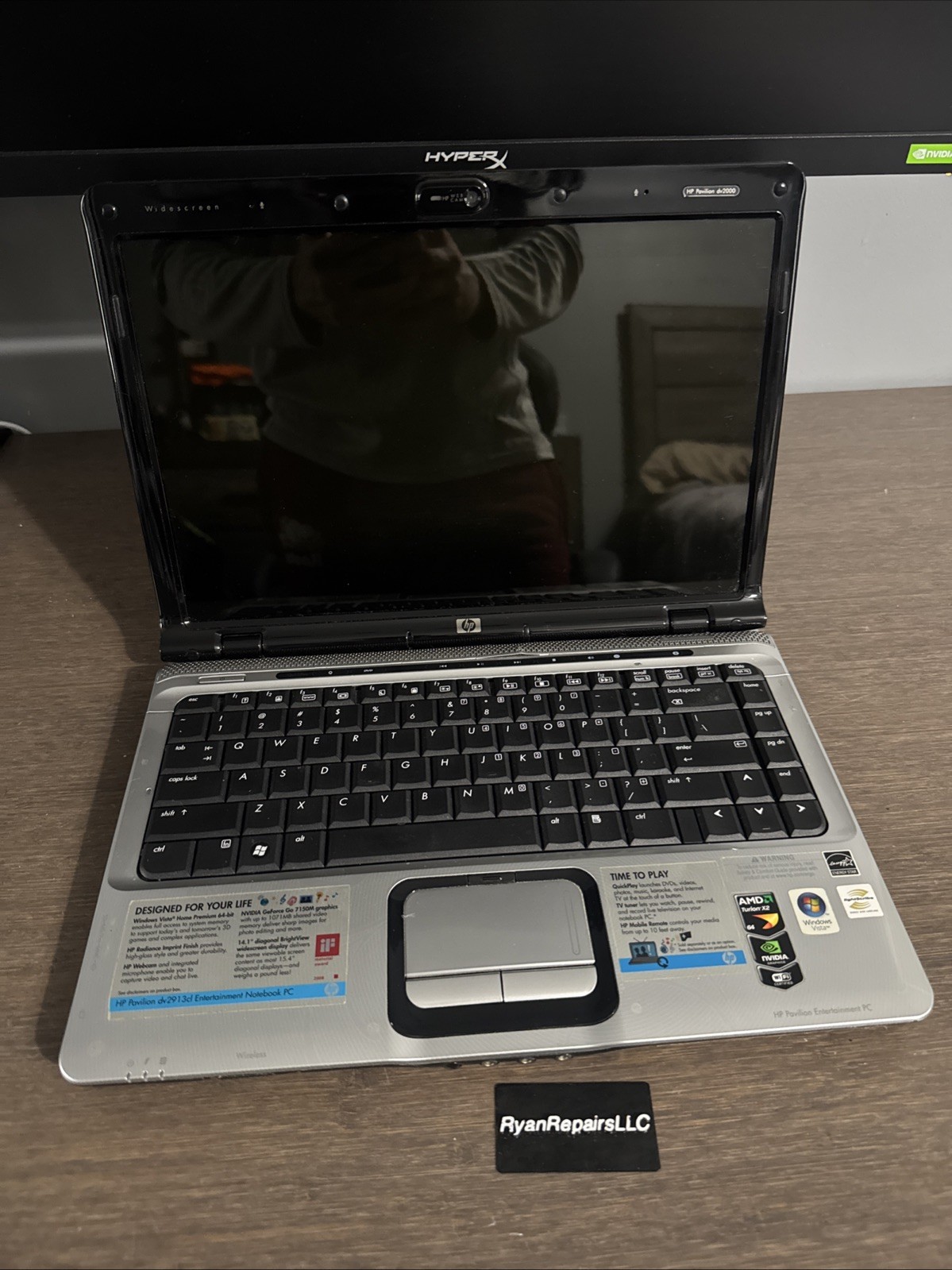 HP Pavilion dv2000 14.1″ Laptop AMD Turion NVIDIA for parts NO HDD READ!