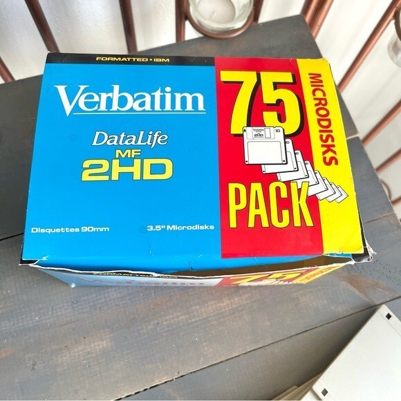 Vtg Verbatim 3.5” 55 Microdisks Floppy Disks Lot DataLife MF 2HD Formatted IBM