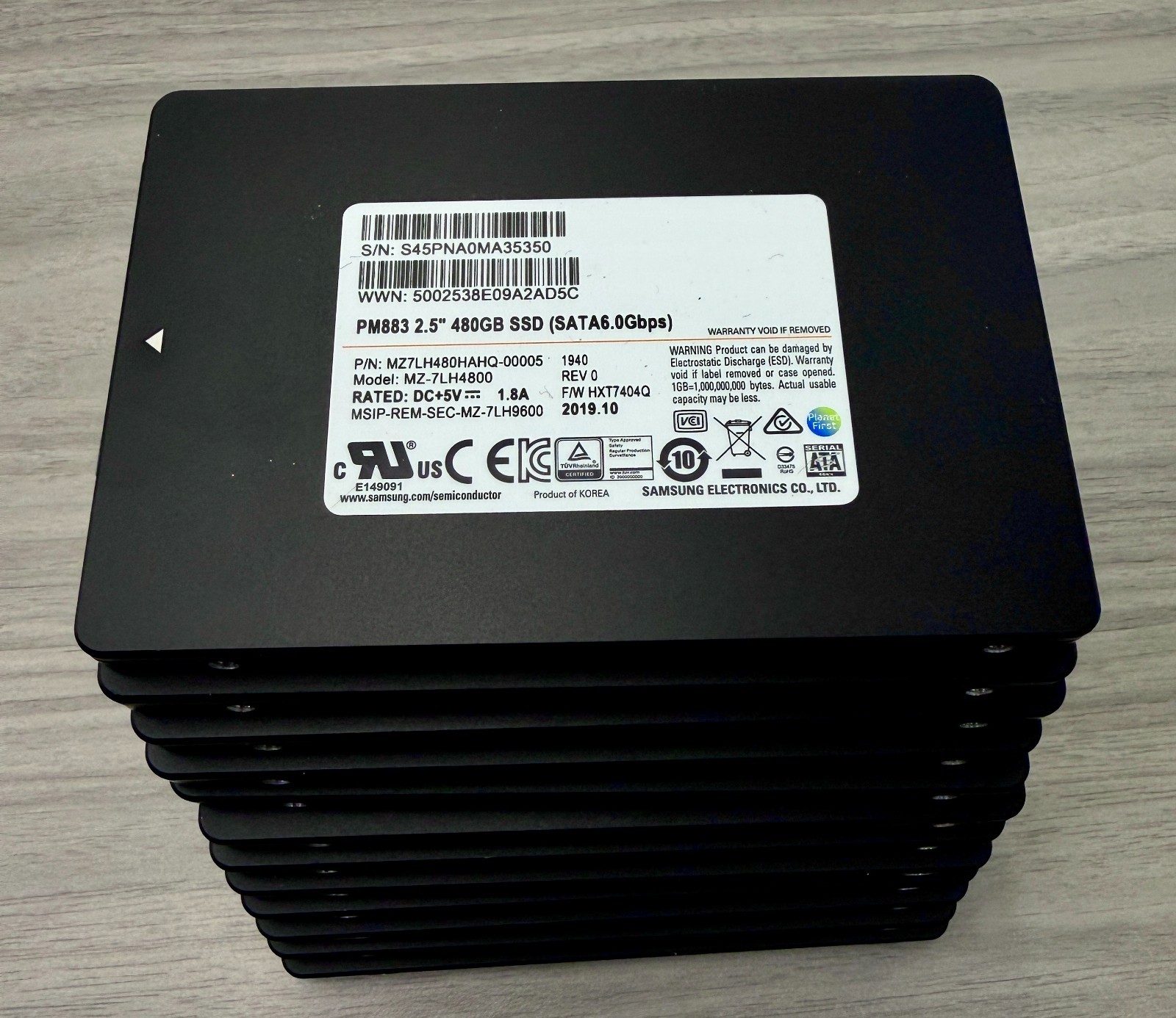 SAMSUNG 480GB Enterprise SSD – PM883 2.5″ SATA 6.0Gbps MZ7LH480HAHQ-00005