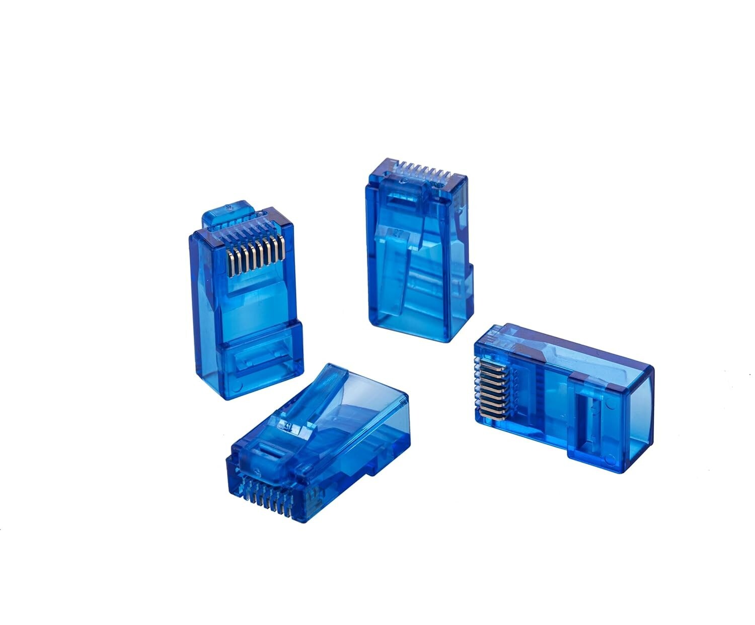 Blue RJ45 End Pass Thru EZ Modular Plugs 8P8C for Cat6 Network Cables Pack LOT
