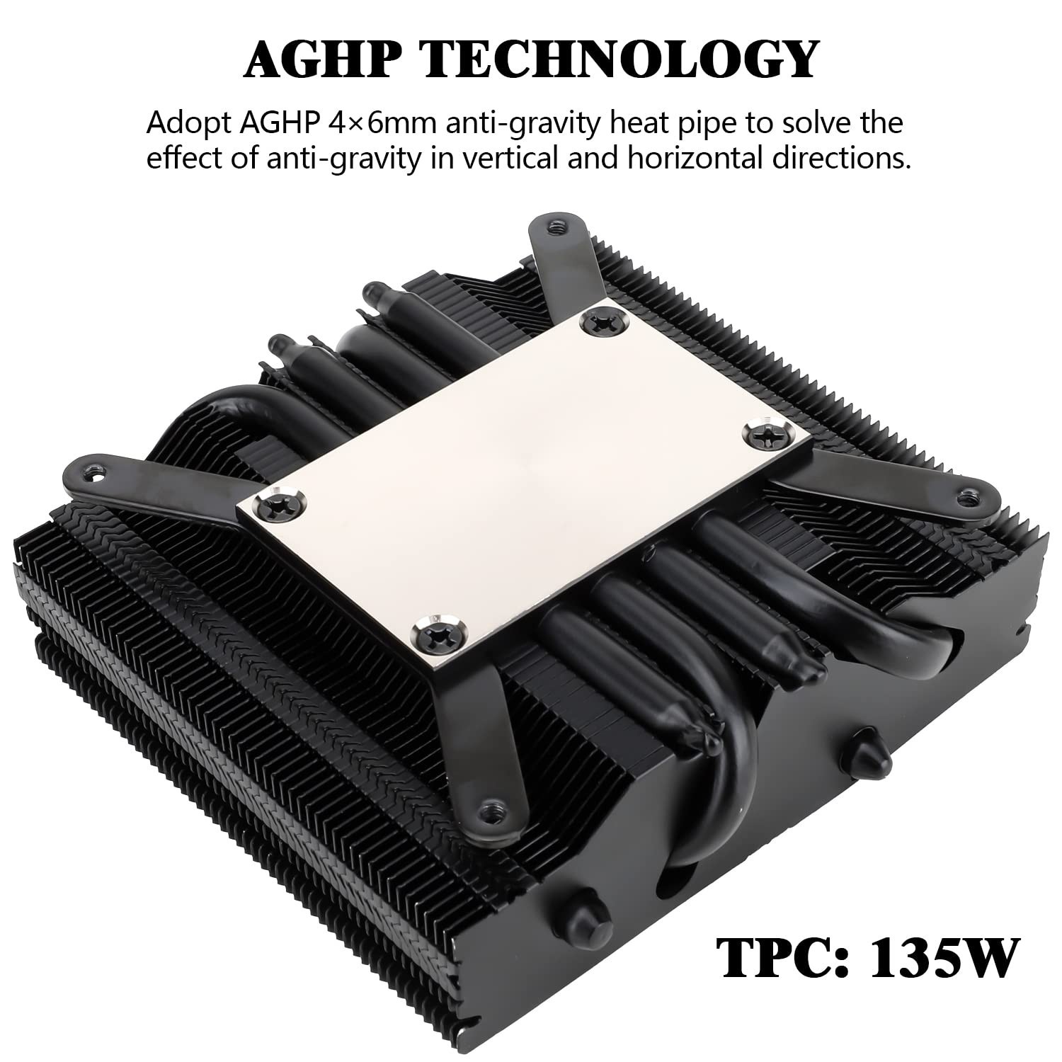 Efficient Low Profile Copper CPU Cooler with 4 Heatpipes – 22.4 dB Noise Level