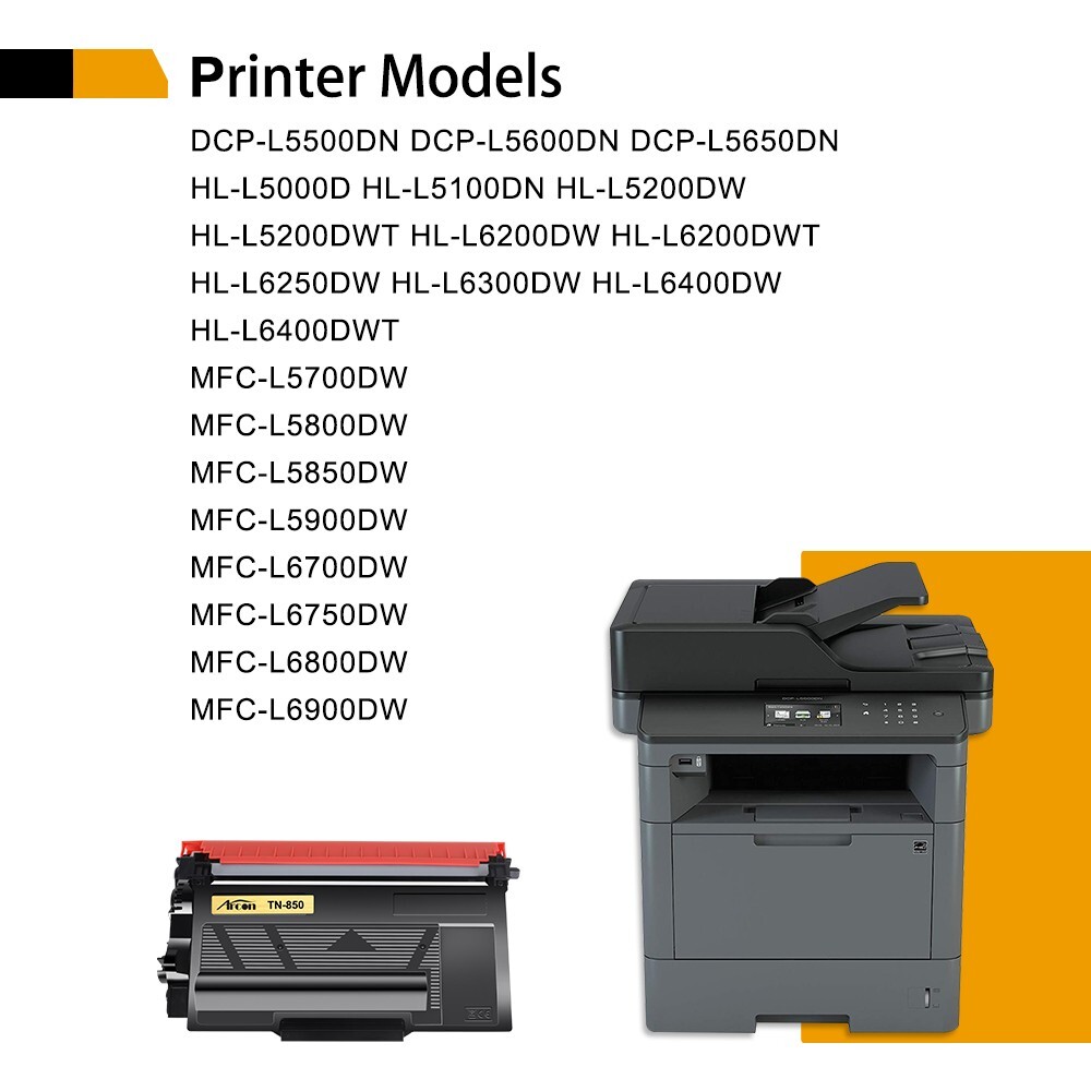 3Pack New Compatible with Brother TN850 Toner TN-850 MFC-L5850DW L5700DW Printer