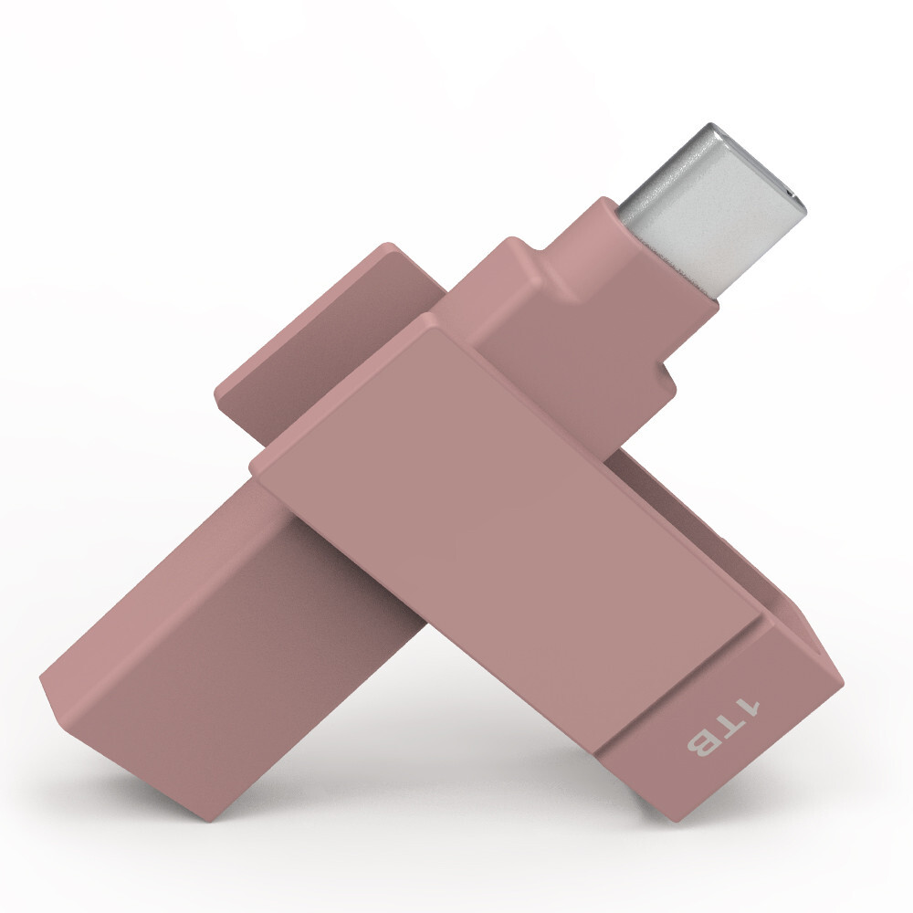 iXflash 1 TB Backup Flash Drive USB A & USB C for iPhone iPad & Computer Pink