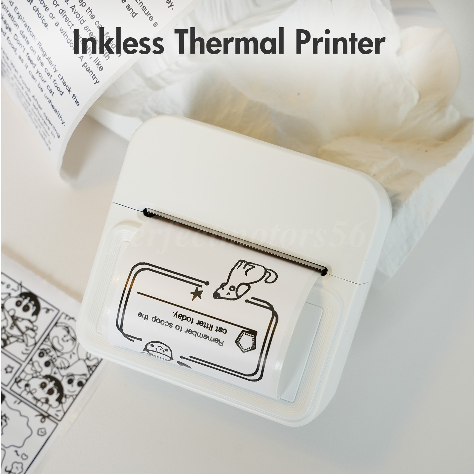 Portable Mini Pocket Thermal Printer Wireless Bluetooth Label Maker +multi paper