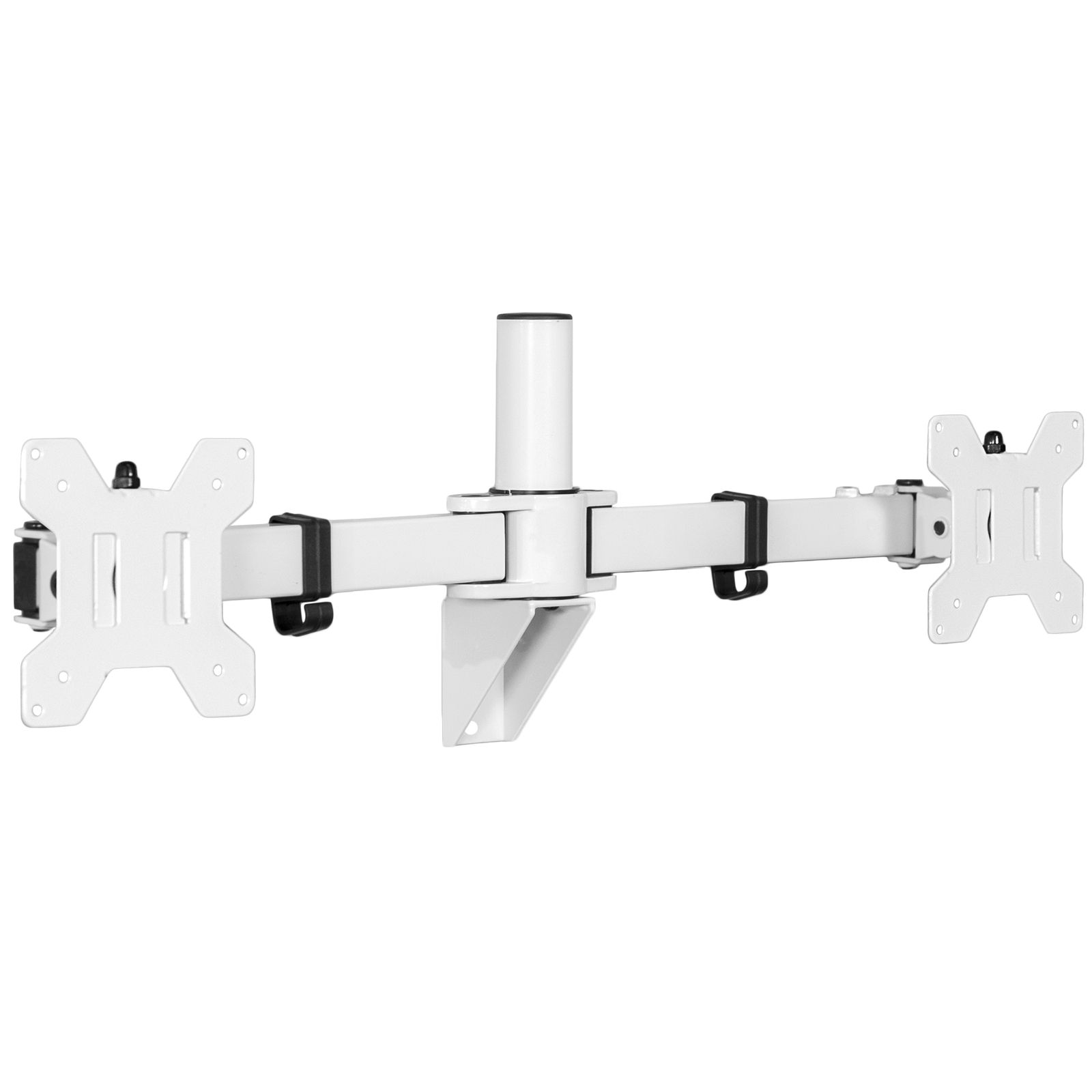 VIVO White Steel Telescoping Flush Wall Mount for Dual 21″ to 32″ Monitors