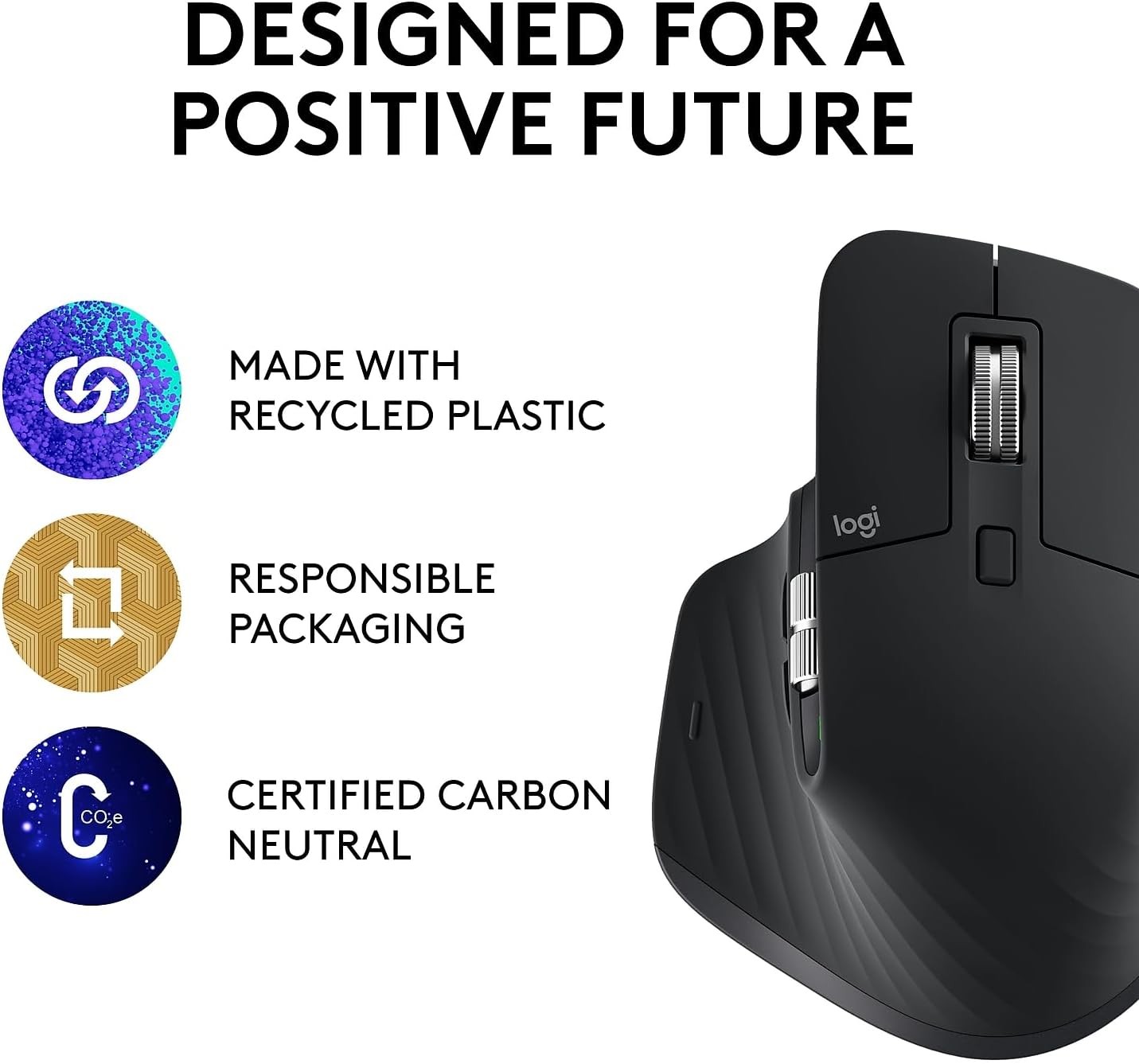 Logitech MX Master 3S – Wireless Performance Mouse with Fast Scrolling – Black