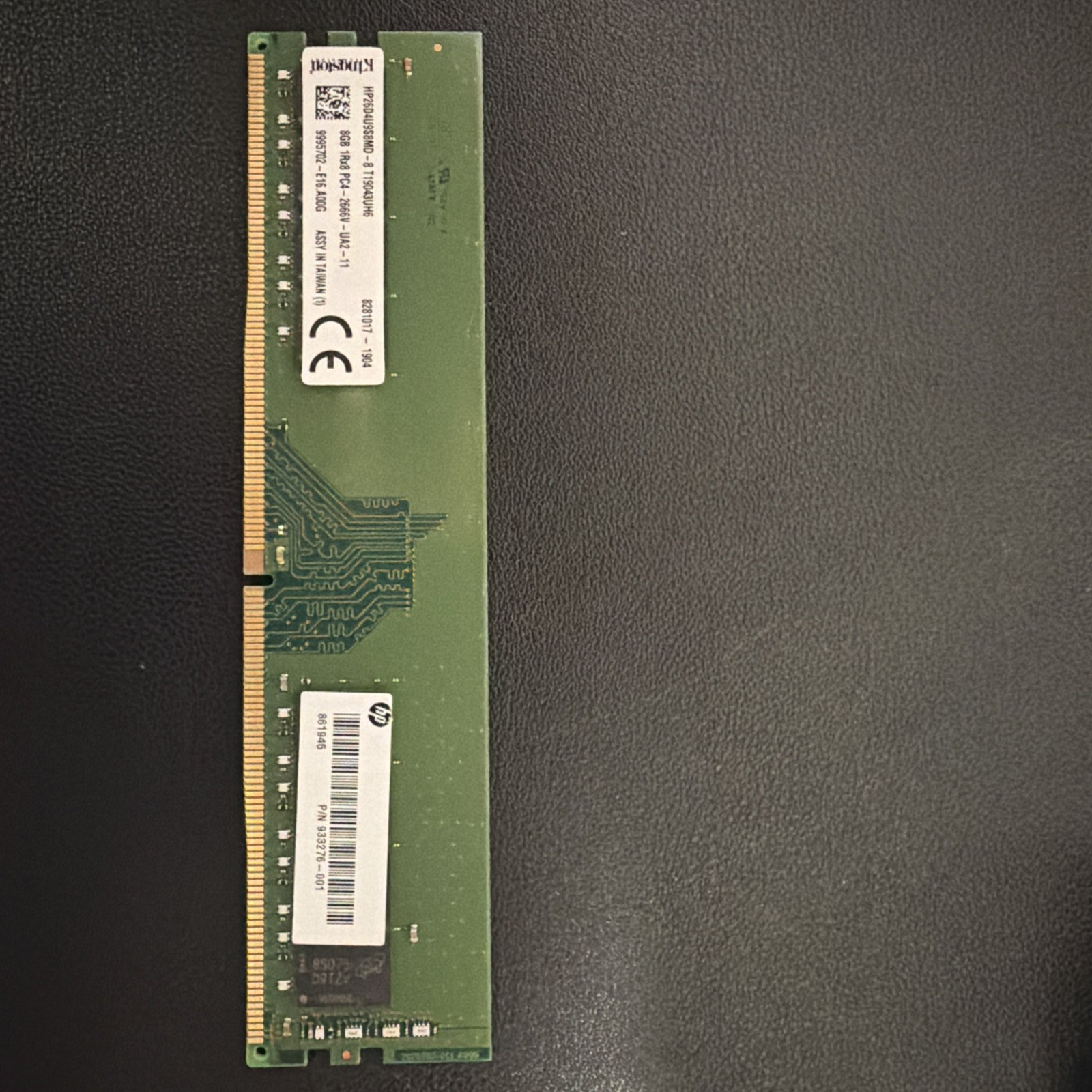 HP Kingston 8GB RAM Memory 1Rx8 PC4 DDR4 2666V P/N 933276-001