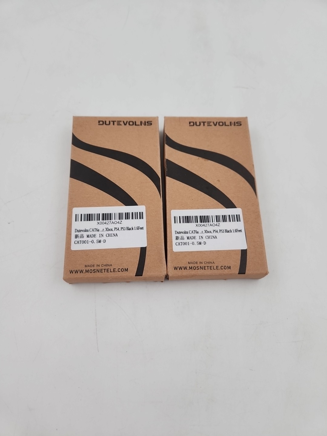 Lot of 2 CAT6 Ethernet LAN Network Cable Ultra Thin 90 Degree Angle 6.6′ RJ45