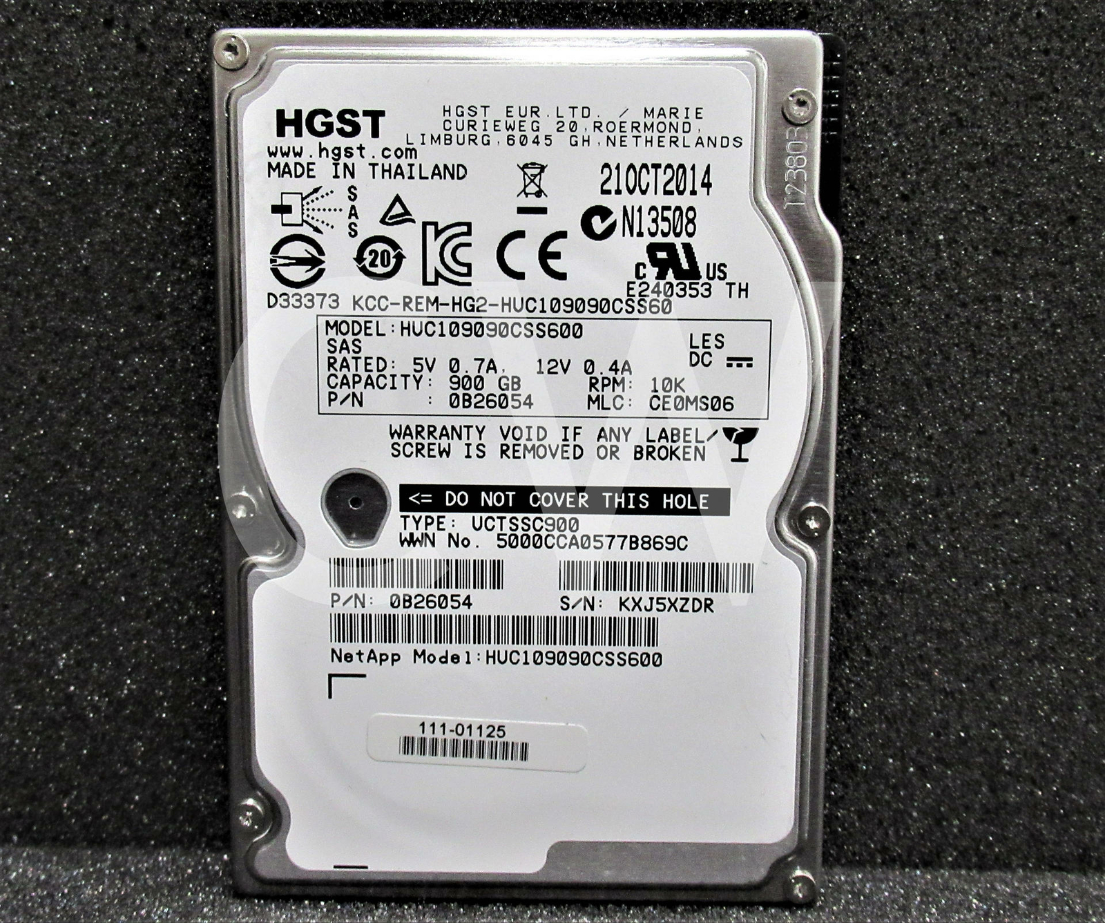 HUC109090CSS600 0B26054 HGST 900GB 10K RPM 6Gb/s 2.5″ SAS HDD Hard Drive