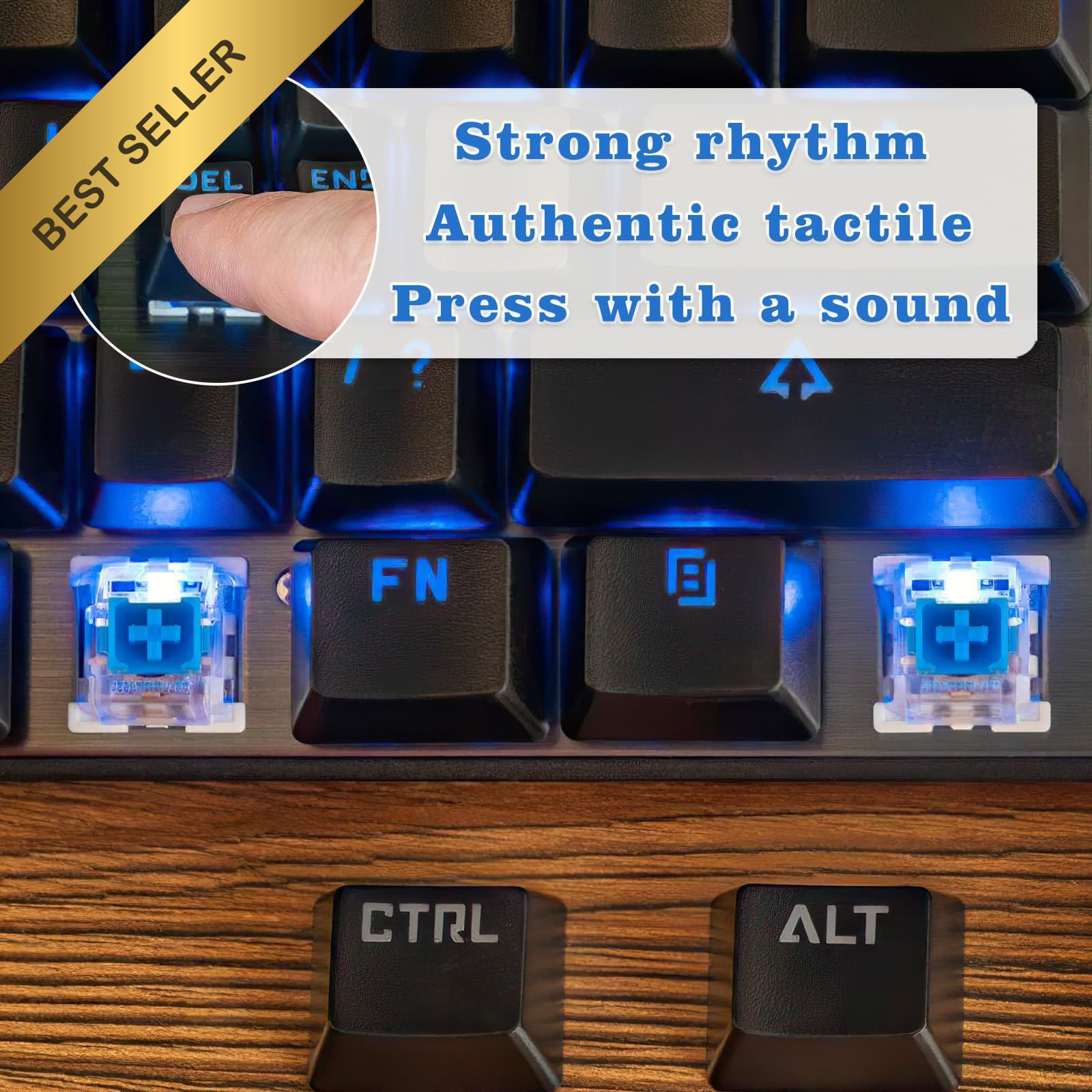 Mechanical Keyboard Switches 3-Pin Clicky Tactile 50 Pcs Blue DIY Puller Brush