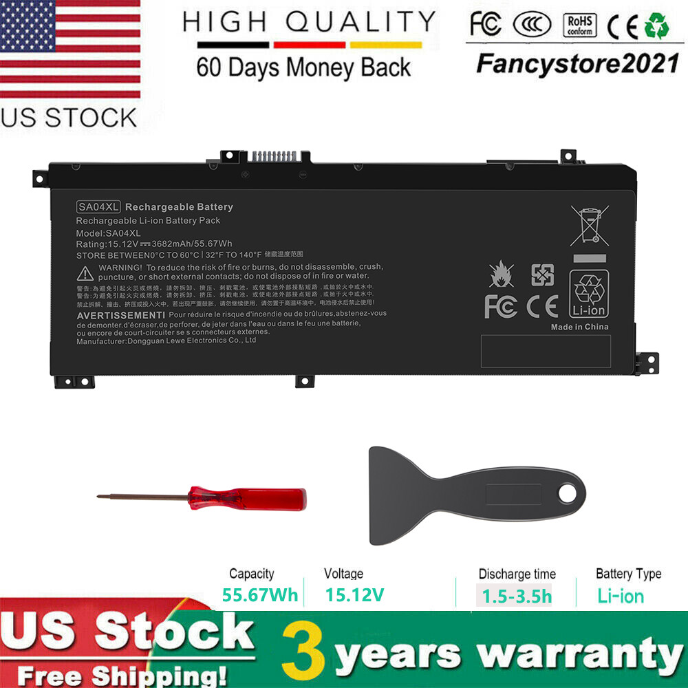 SA04XL Battery For HP HSTNN-UB7U ENVY X360 15-DR 15-DS L43248-AC2 55.67Wh
