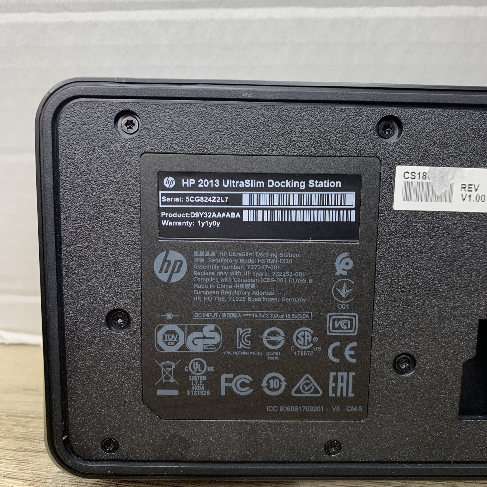 HP EliteBook ProBook 2013 UltraSlim Docking Station D9Y32AA D9Y19AV w/ Adapter
