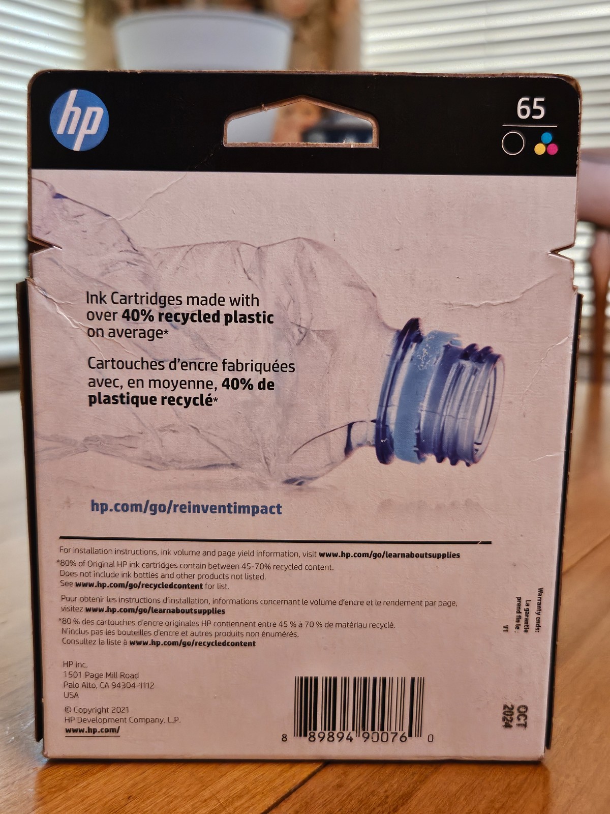 Genuine HP 65 Ink Black and Tri-color Combo NEW SEALED