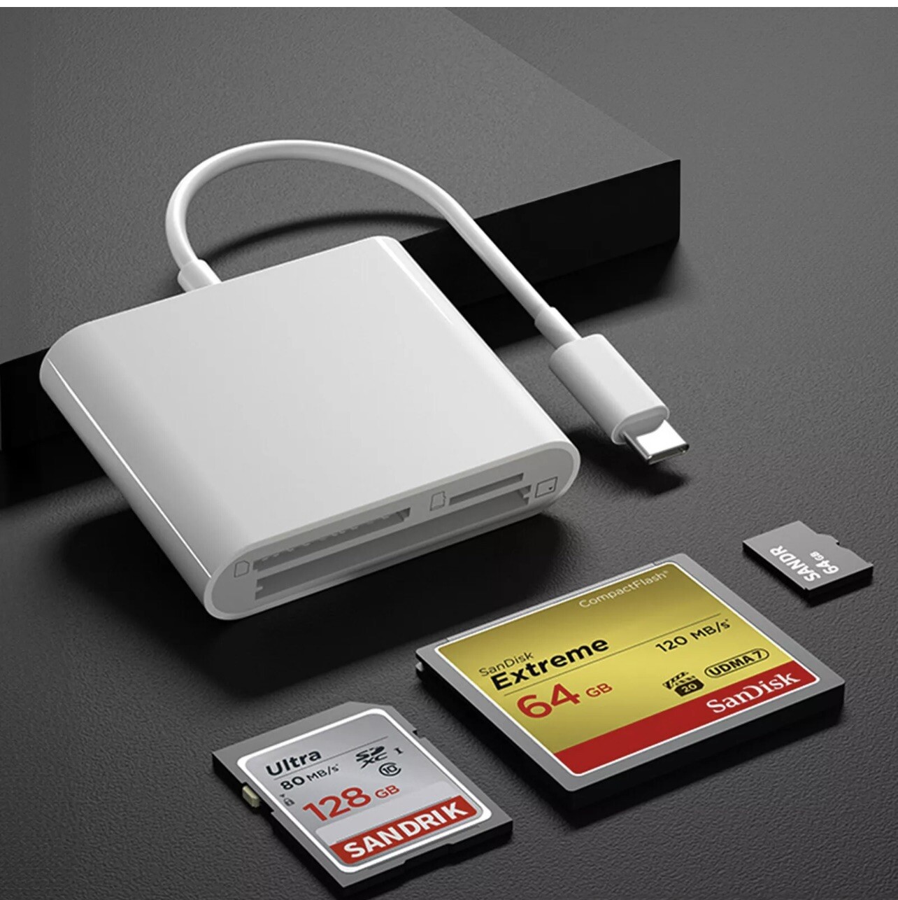CF SD Card Reader USB Compact Flash Card Reader 3-Slot Memory Card – A0048