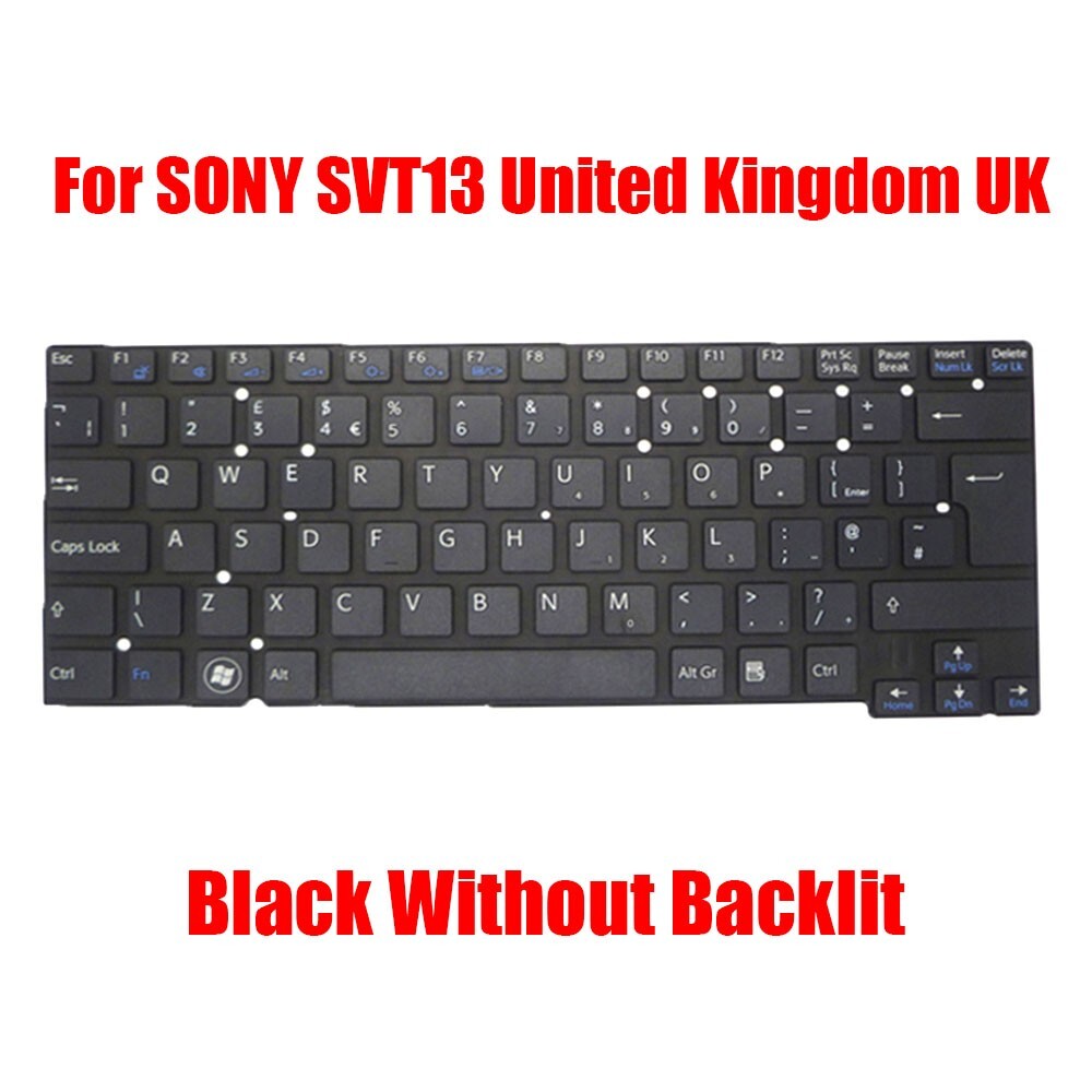 New United Kingdom UK Laptop Keyboard For SONY VAIO SVT13 SVT131 Black