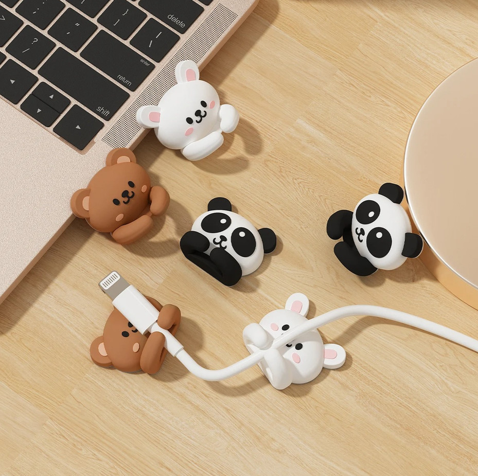 2-3 pcs Cute Cable Clips Organizer Self Adhesive Desk Wire Holder
