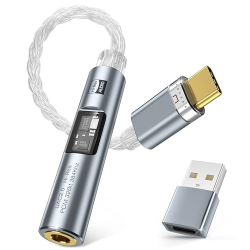 USB C to 3.5mm Audio Adapter with Dual Chip CX31993 MAX97220 DAC & HiFi