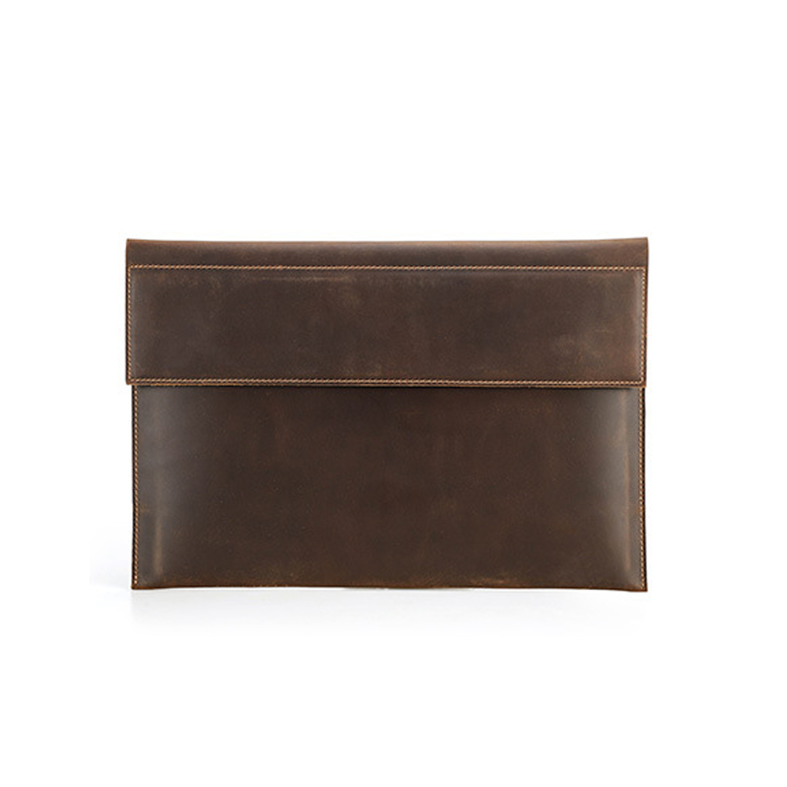 For MacBook Air 15 inch Genuine Leather Sleeve Magnetic Closure Laptop Case