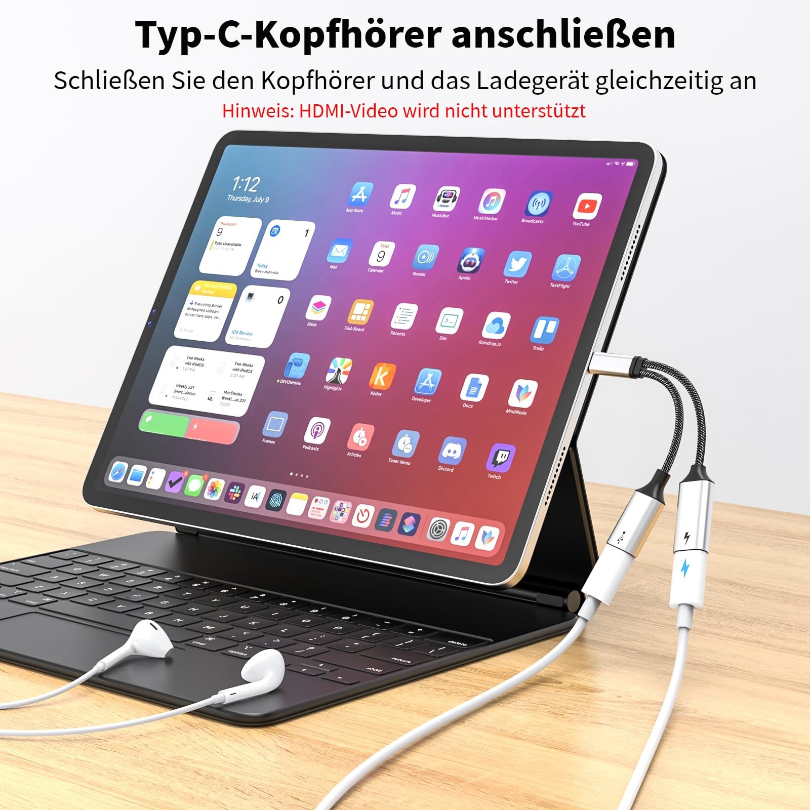 USB-C Splitter Y Cable Type C Male to Dual USB-C Female Port Hub Adapter