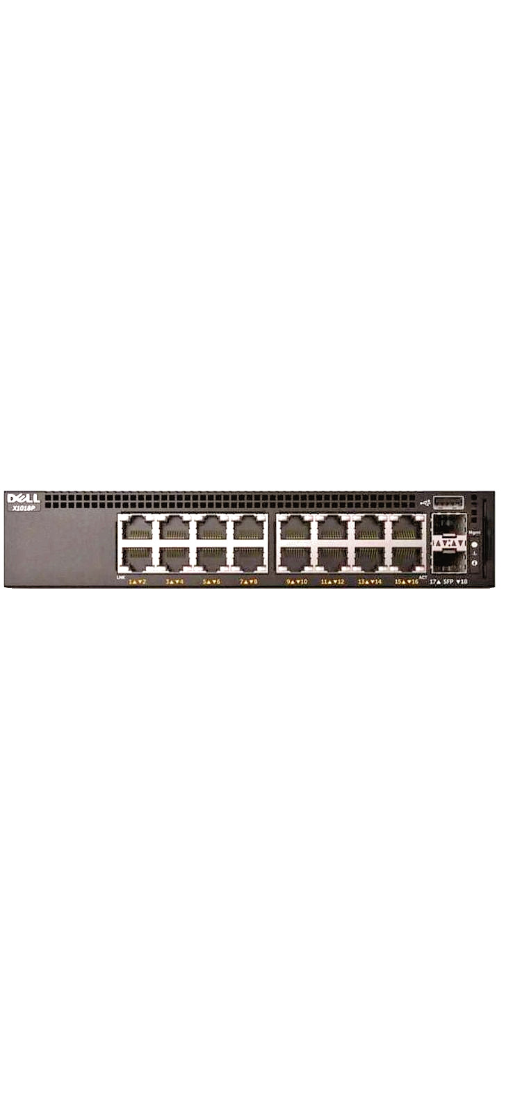 Dell X1018P Smart Managed Gigabit PoE Switch 16-Port 2 SFP Rackmount