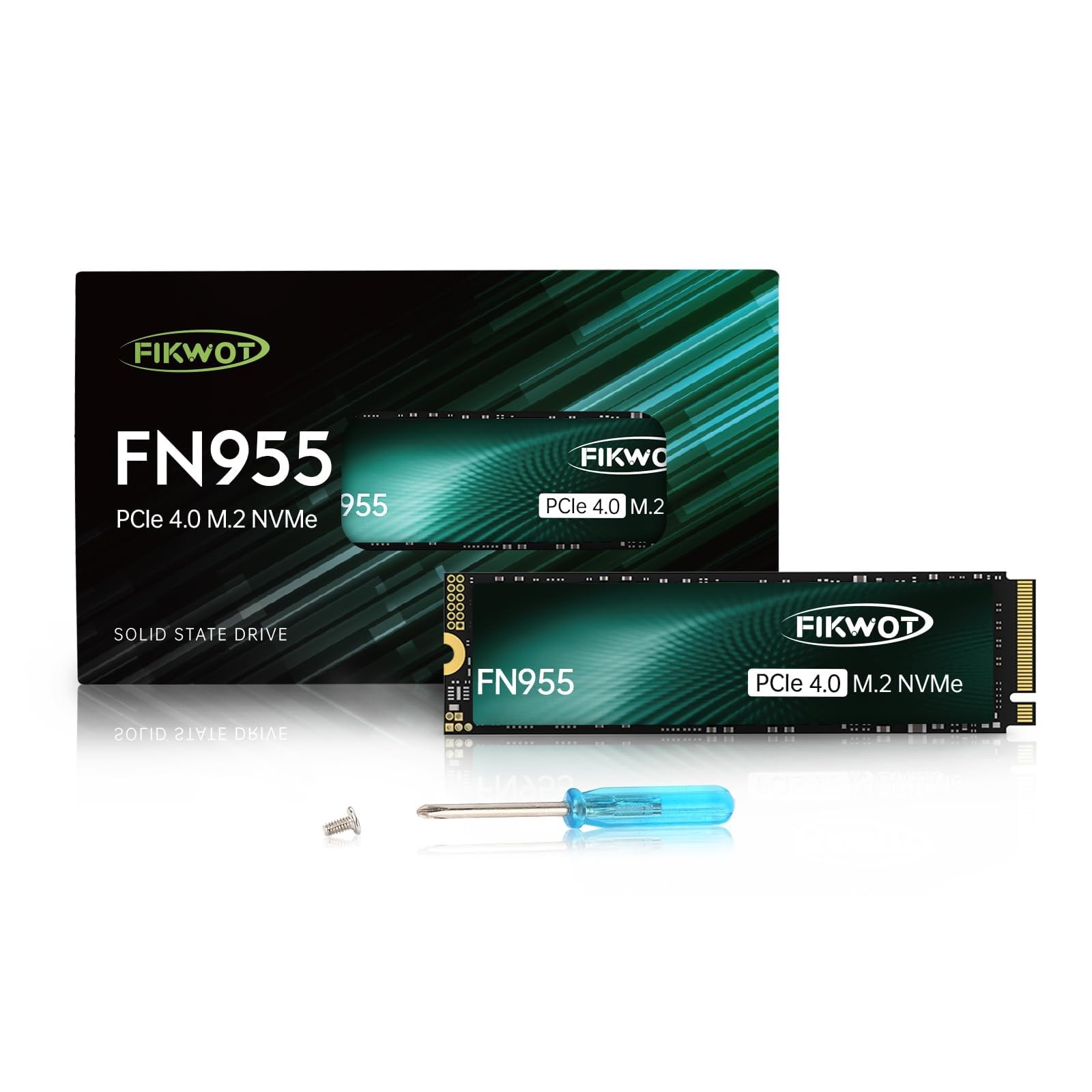 Fikwot FN955 1TB NVMe SSD M.2 2280 PCIe Gen4x4, Up to 7300MB/s, 3D 1TB, Green