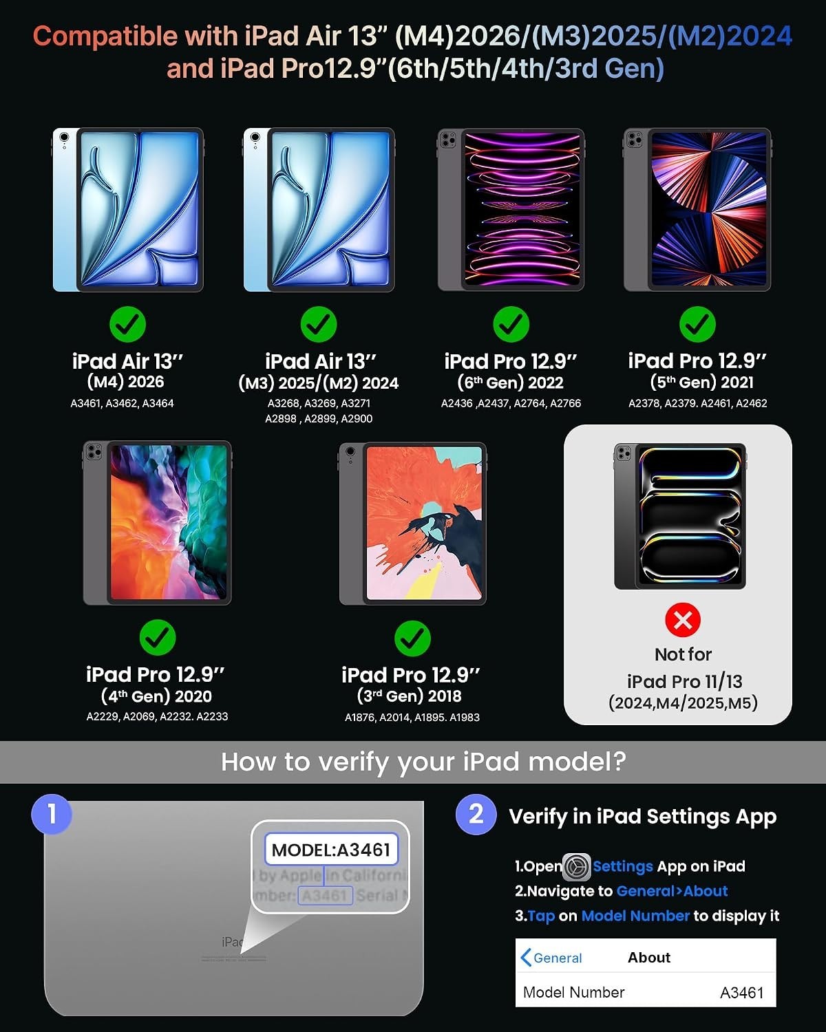 Typecase Edge iPad Air 13 & Pro 12.9 Keyboard Case 11-Color Backlight Trackpad