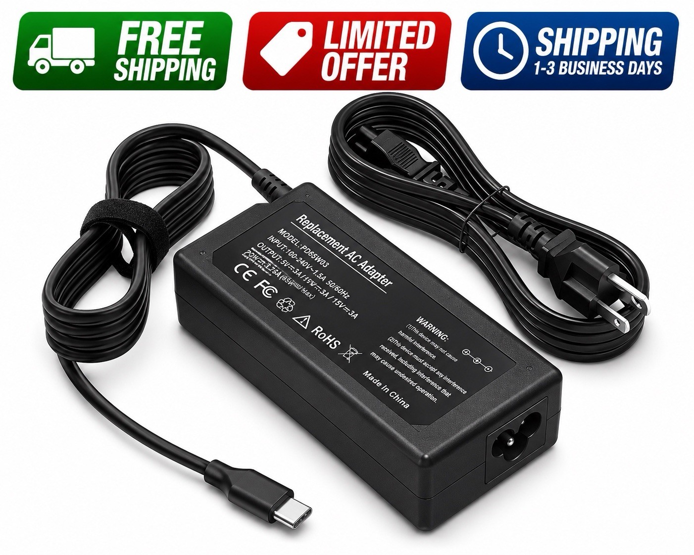 45 Watt USB C Chromebook Charger