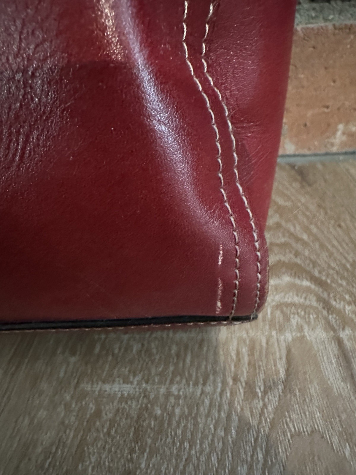 Fossil Long Live Vintage Leather Laptop Bag Tote Satchel Computer Dark Red